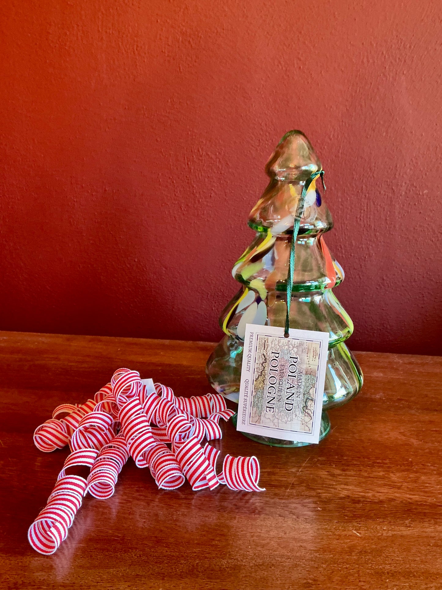 Art Glass Holiday Tree By Zorza Glassworks Poland 10”