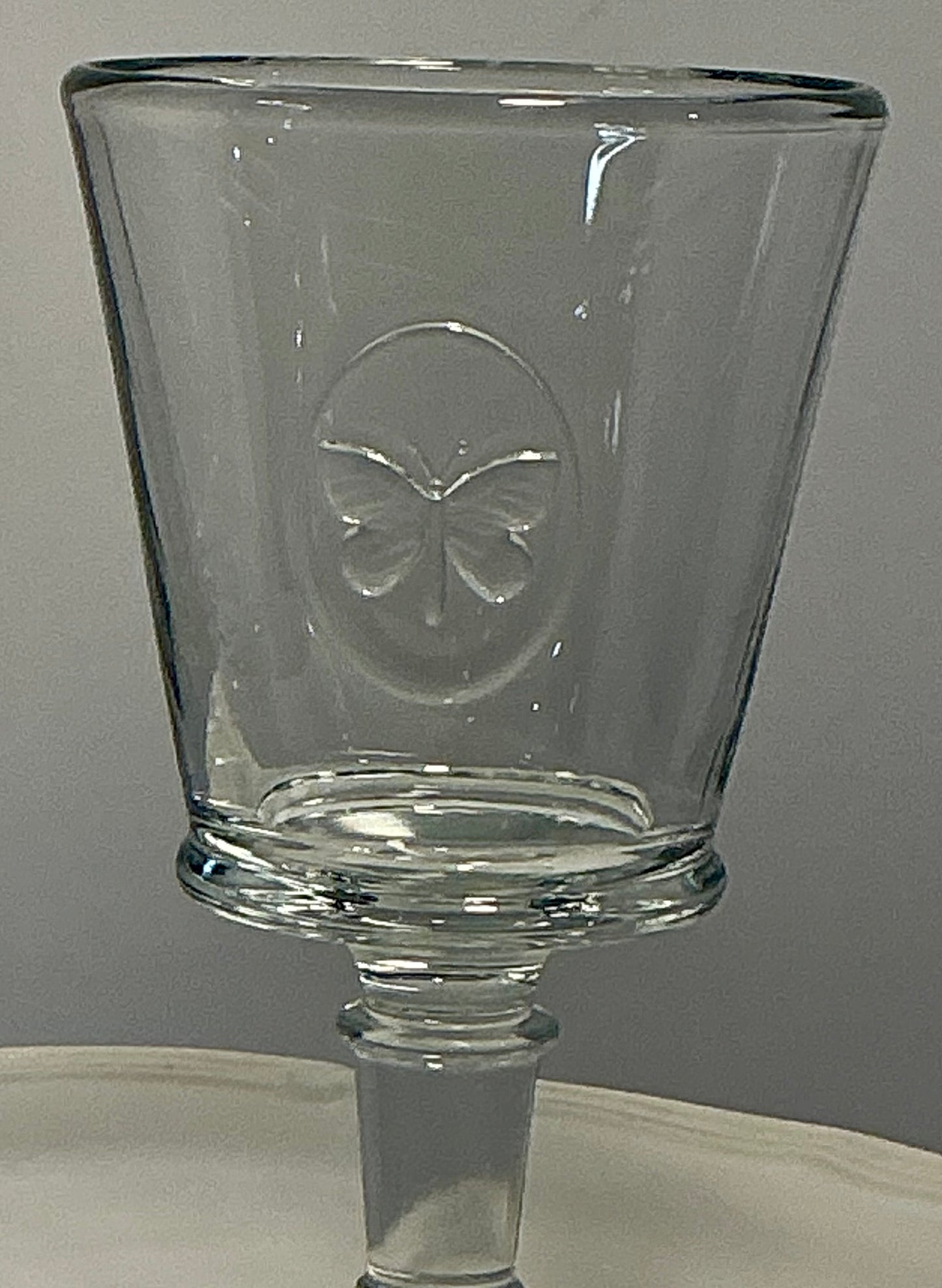 La Rochère Papillon (butterfly)Clear Wine Glasse Made in France 6 "