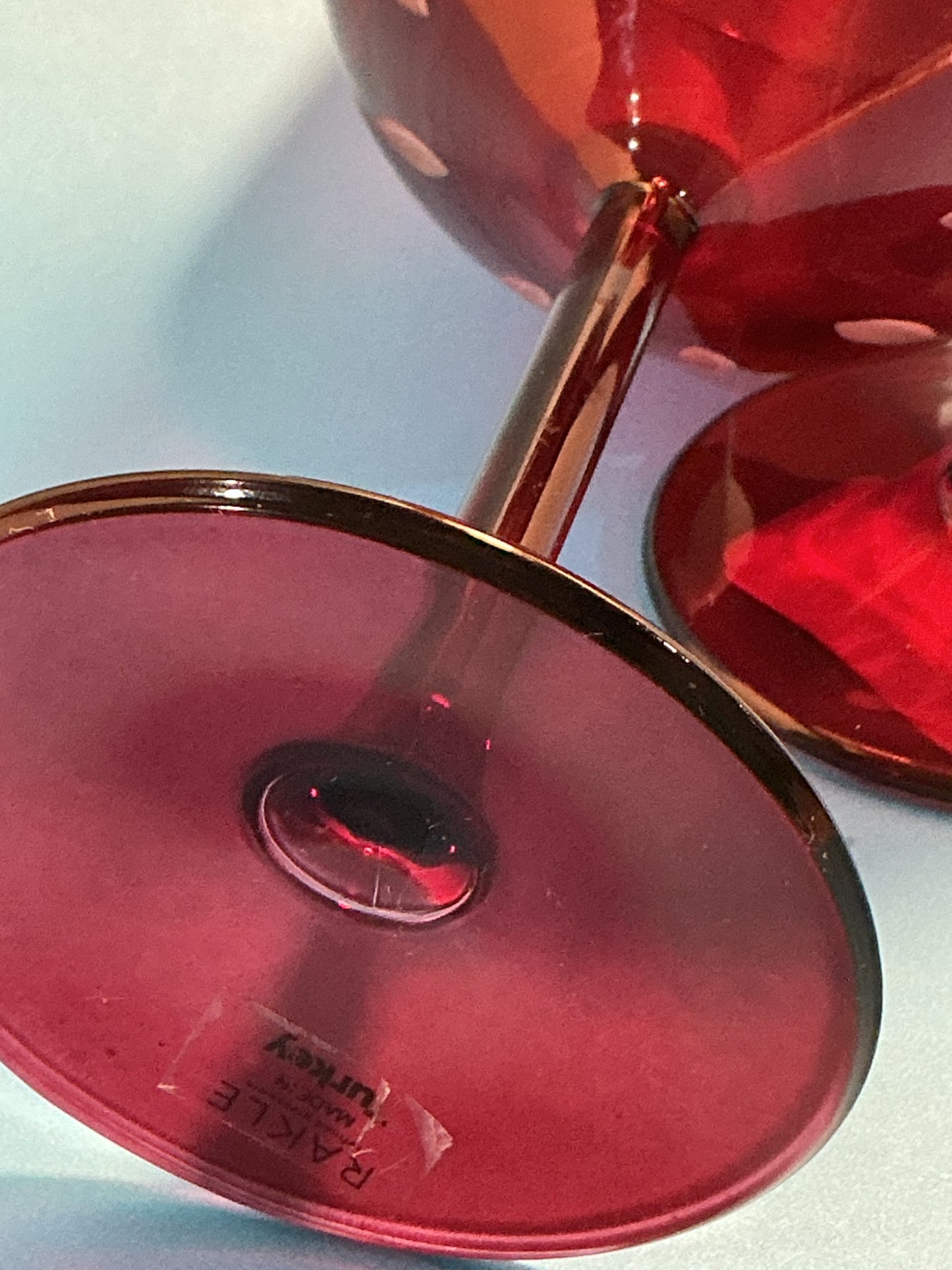 Rakle Wine Glasses Red set of 2 made in Turkey