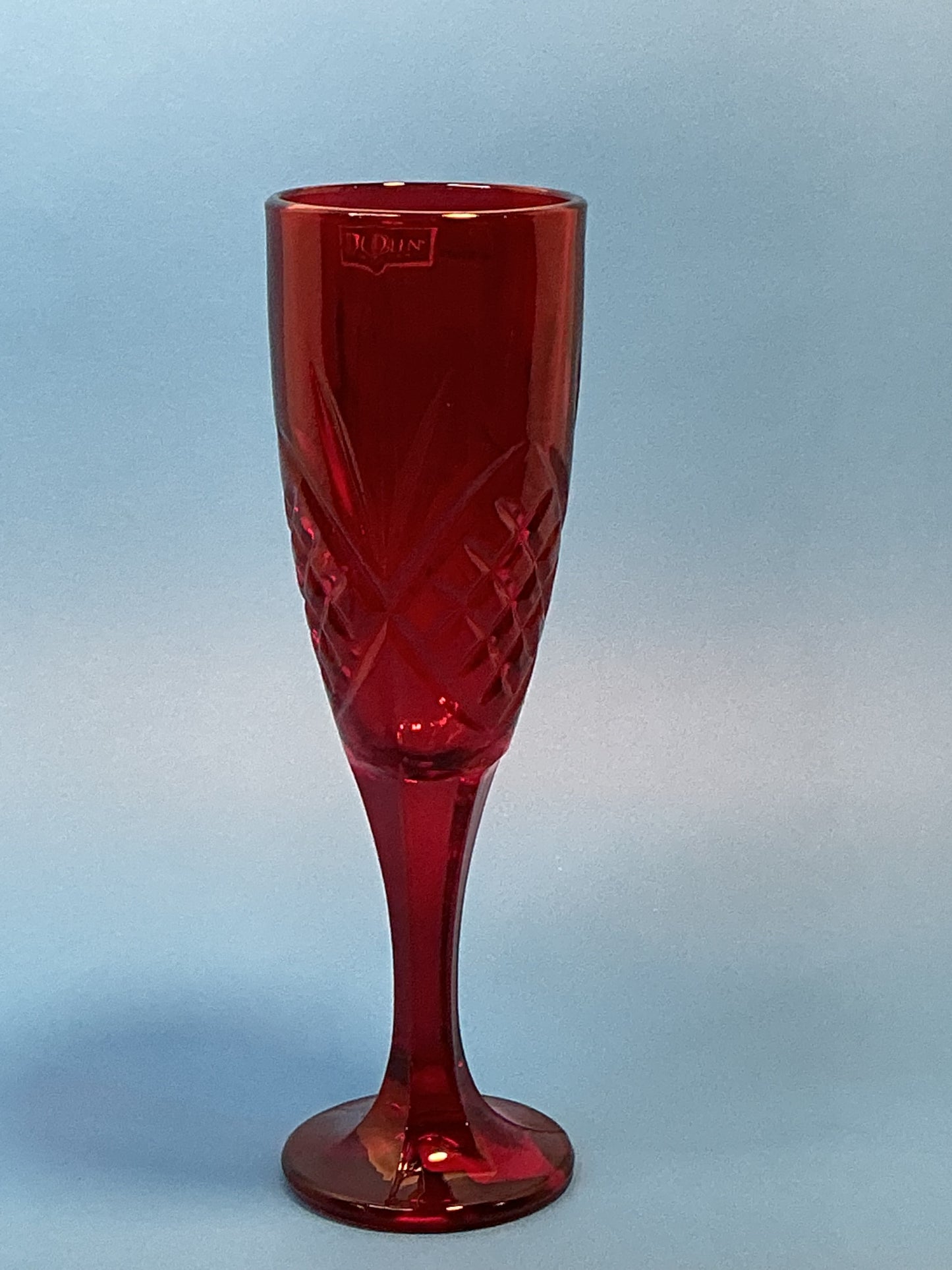 Godinger Dublin flute champagne Red - made from durable lead free crystal 6oz