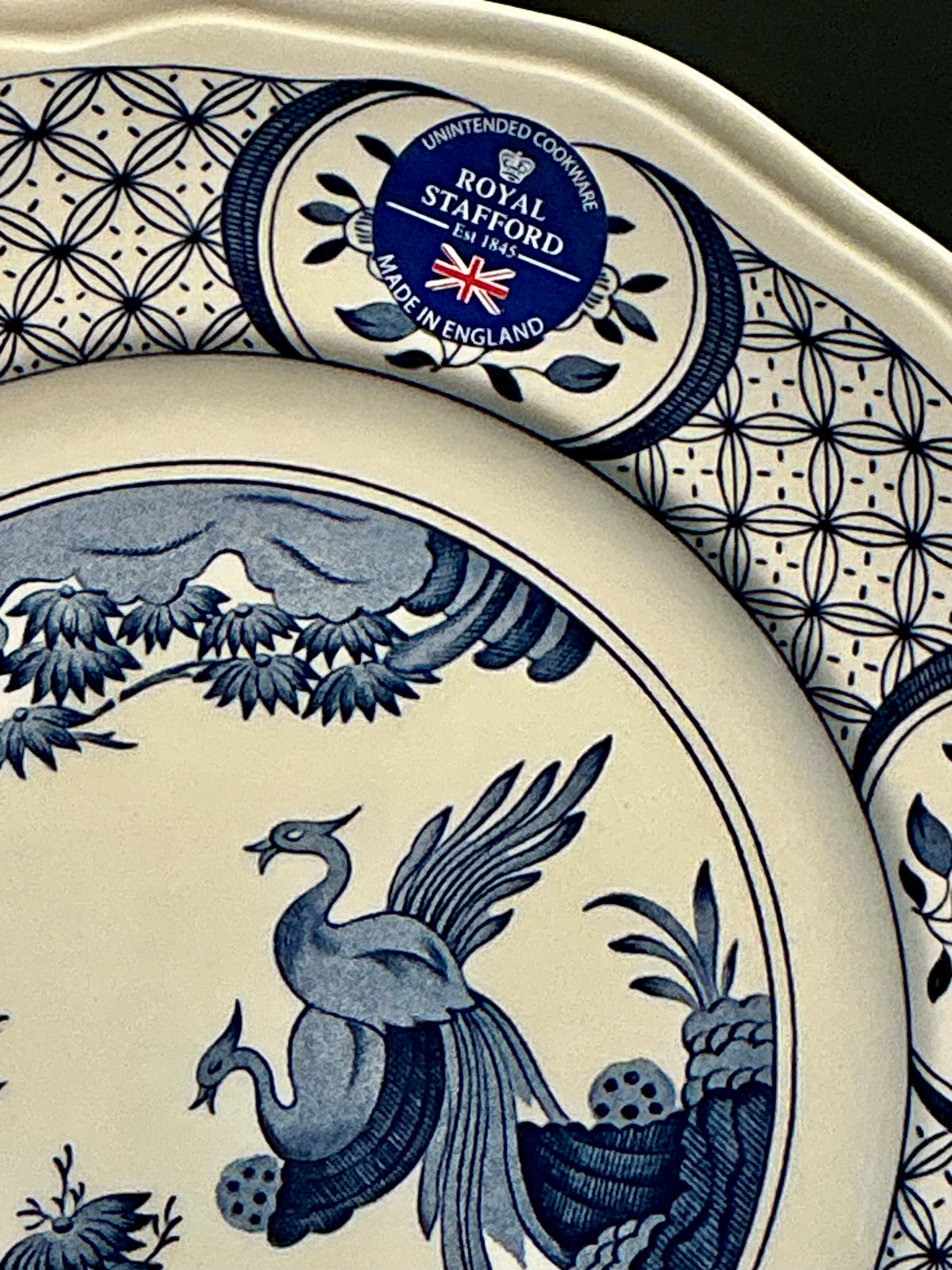 Royal Stafford/ Furnivals Vintage design Old Chelsea Blue 10.5”rare.Made in England