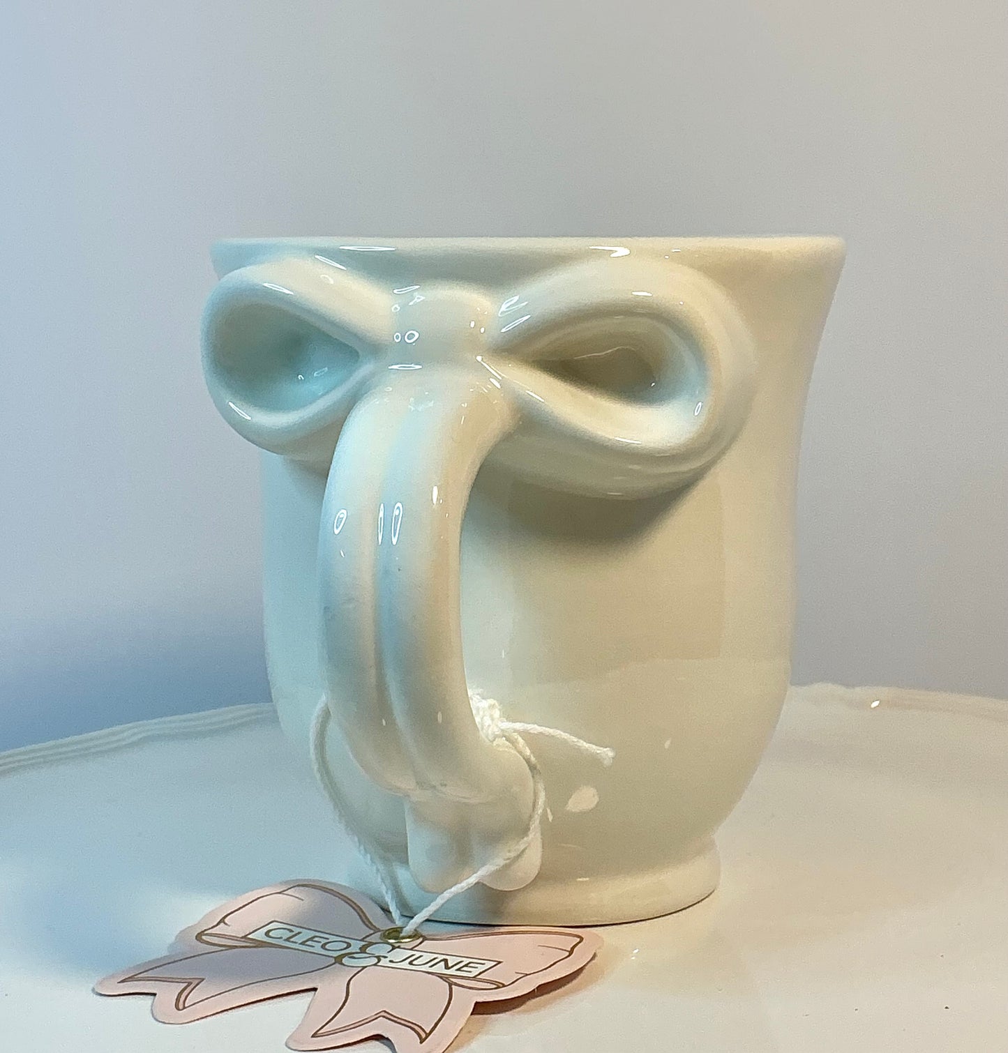 Cleo&June Pink Bow Mug/Cup OneDesign Home NYC