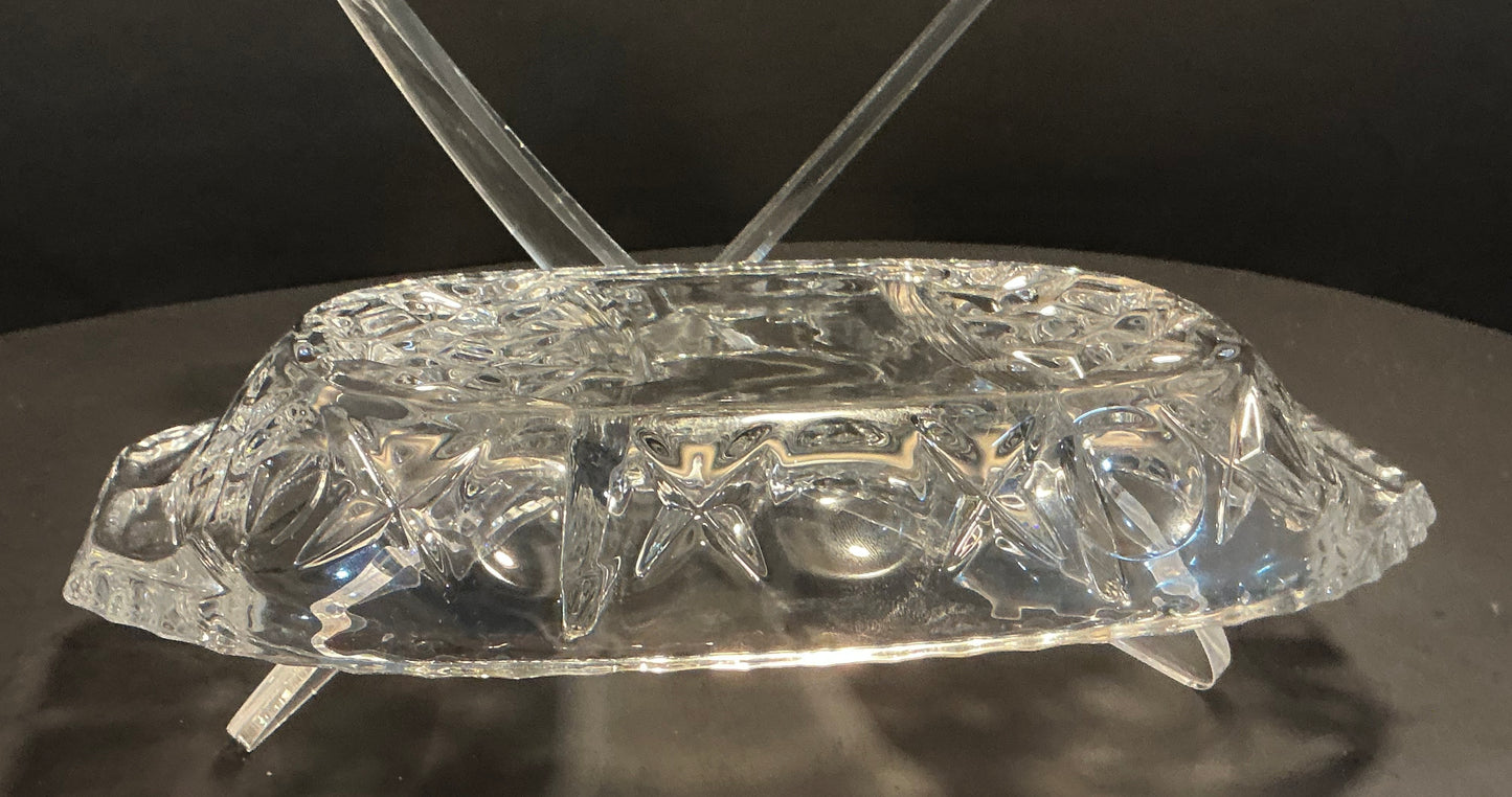 Bohemia 24% Lead Crystal divided serving dish or relish tray,Made in the Czech Republic 5”x8”