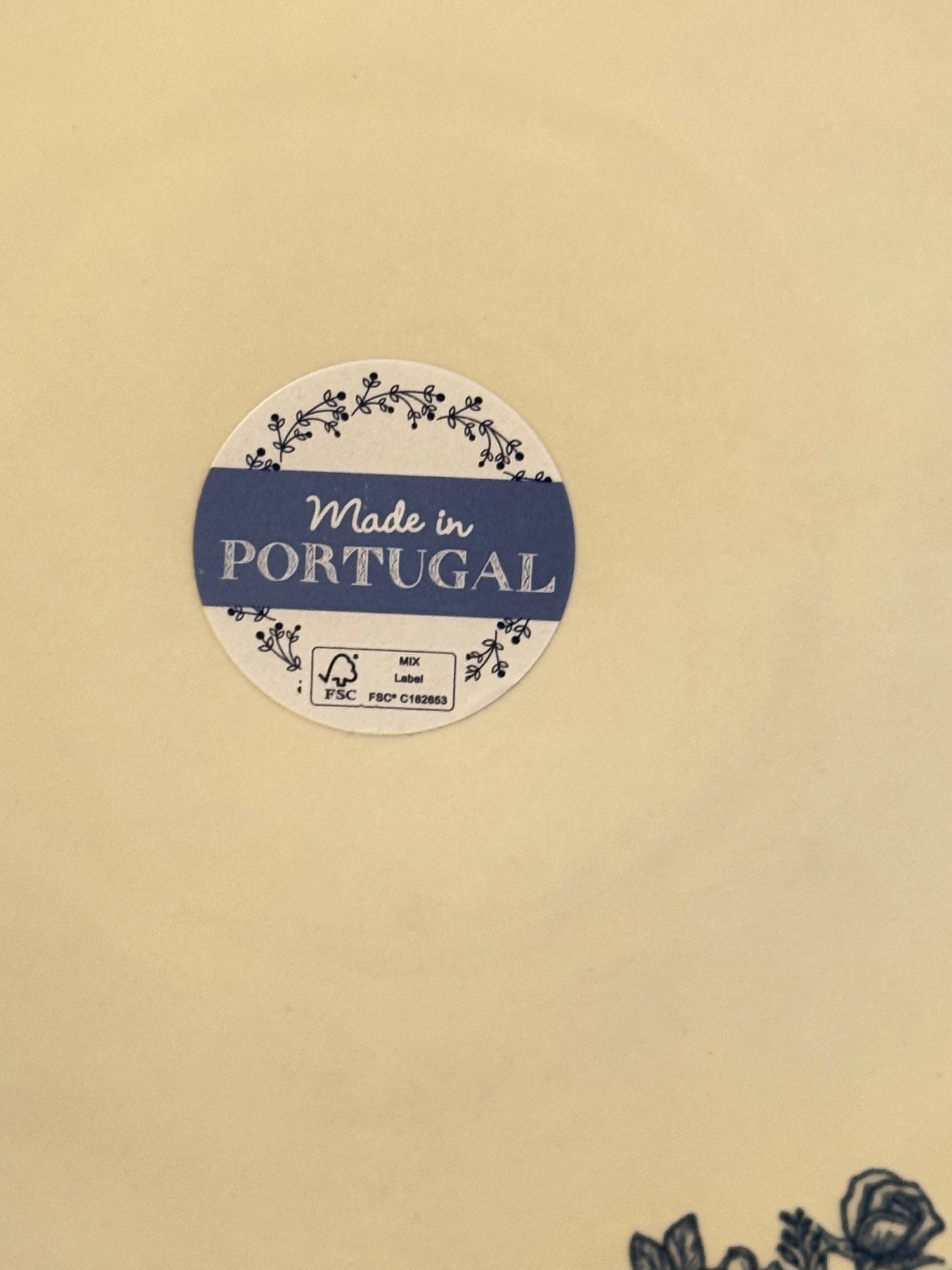 Made in Portugal Blue Floral Dinner Plate 11" - Portuguese Pottery