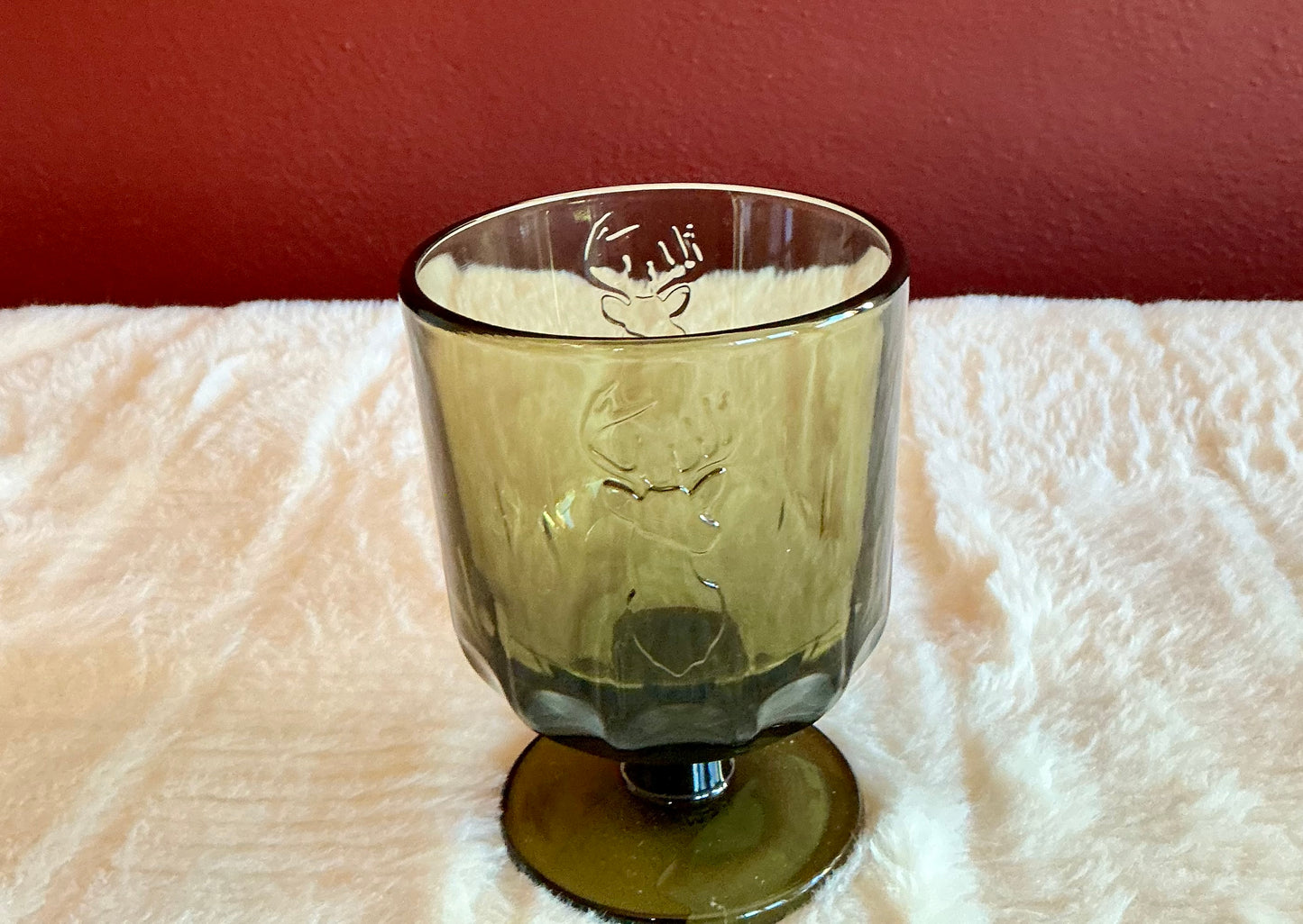 La Rochère Deer Head Short Stem Olive Green Made In France  Set Of  2