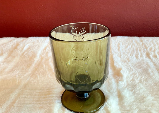 La Rochère Deer Head Short Stem Olive Green Made In France  Set Of  2