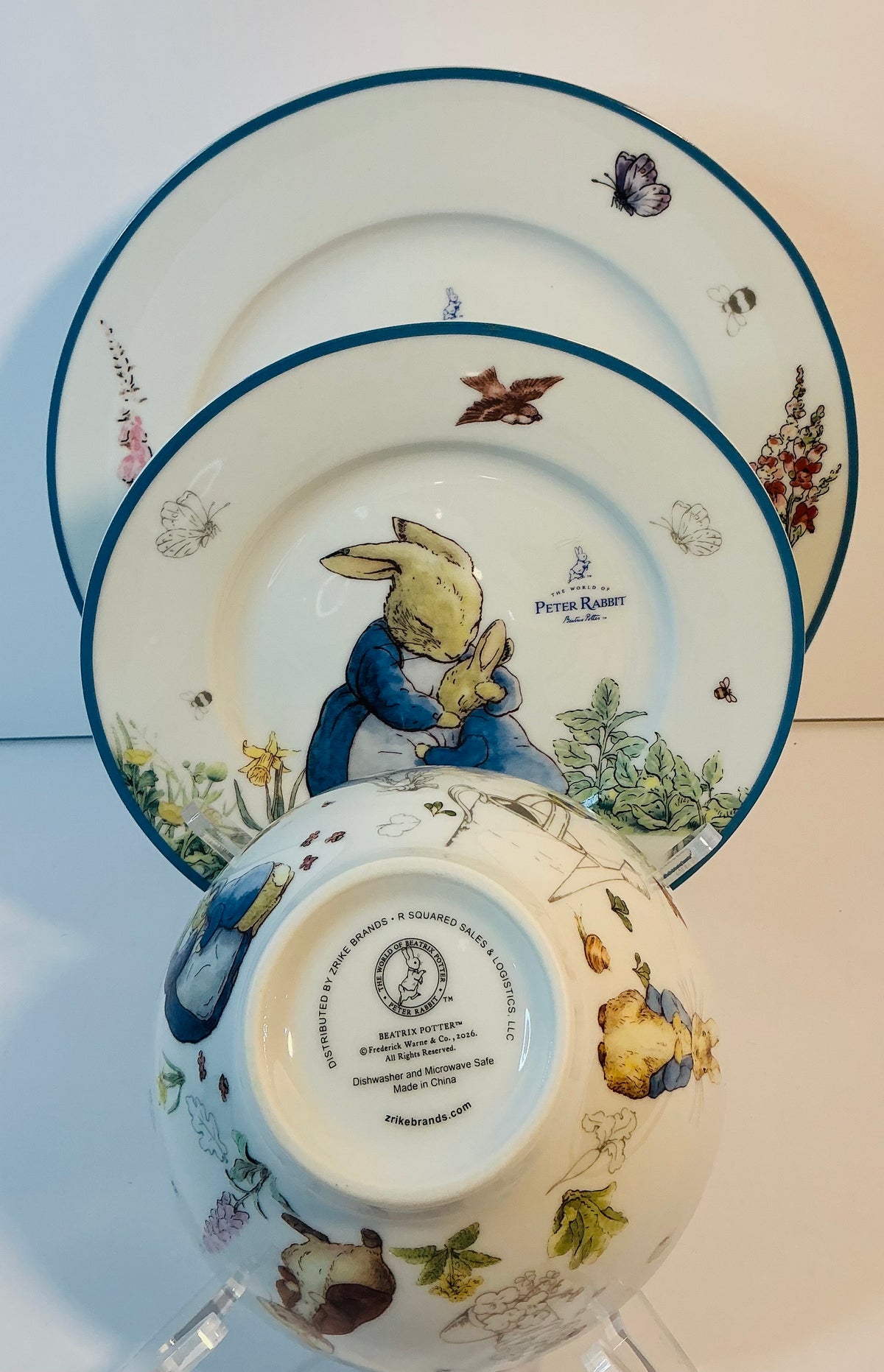 Beatrix Potter Peter Rabbit Zrike Dinnerware Set of 3 pcs for Easter Celebration