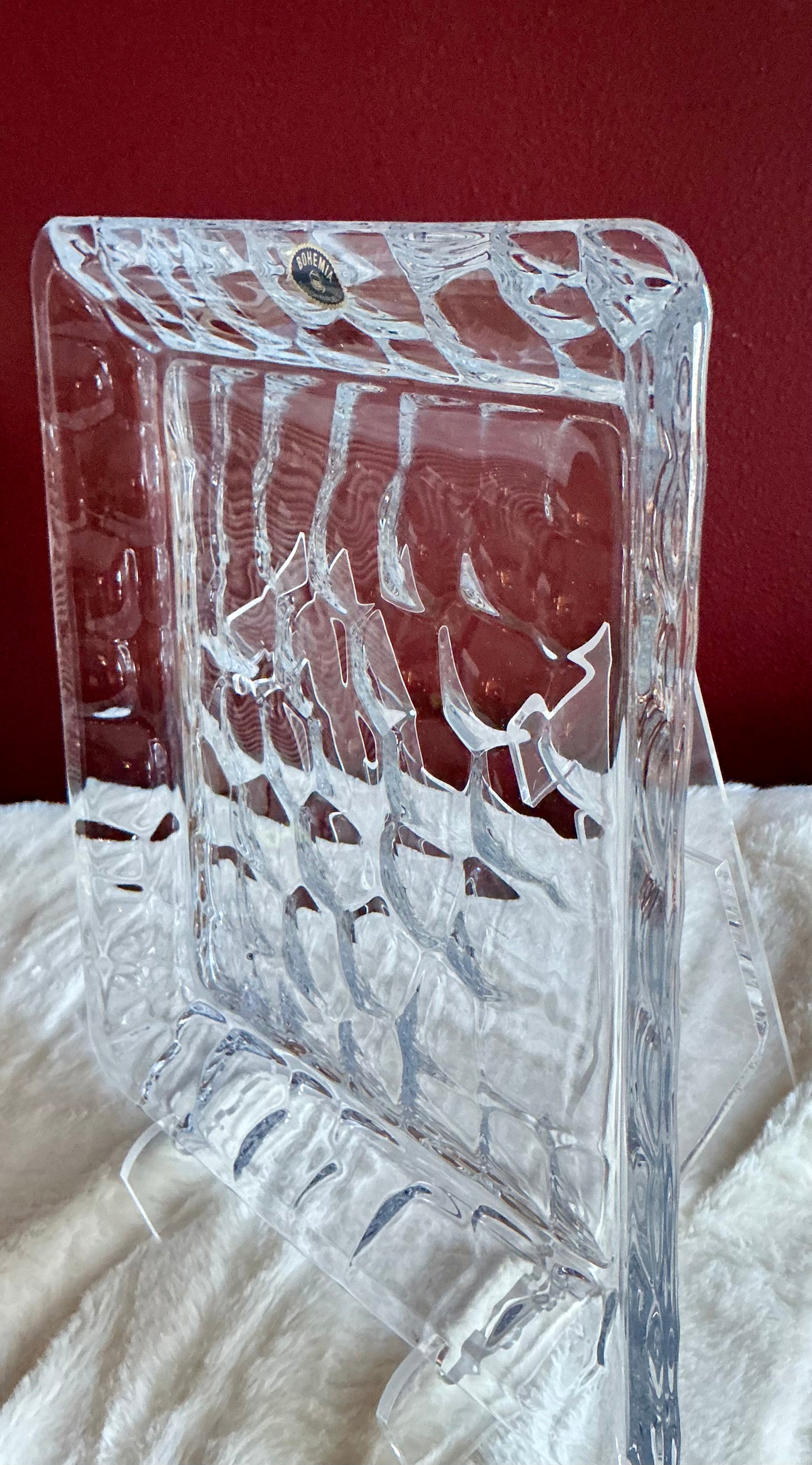 Crystal Bohemia Square Shaped Dish Czech Republic