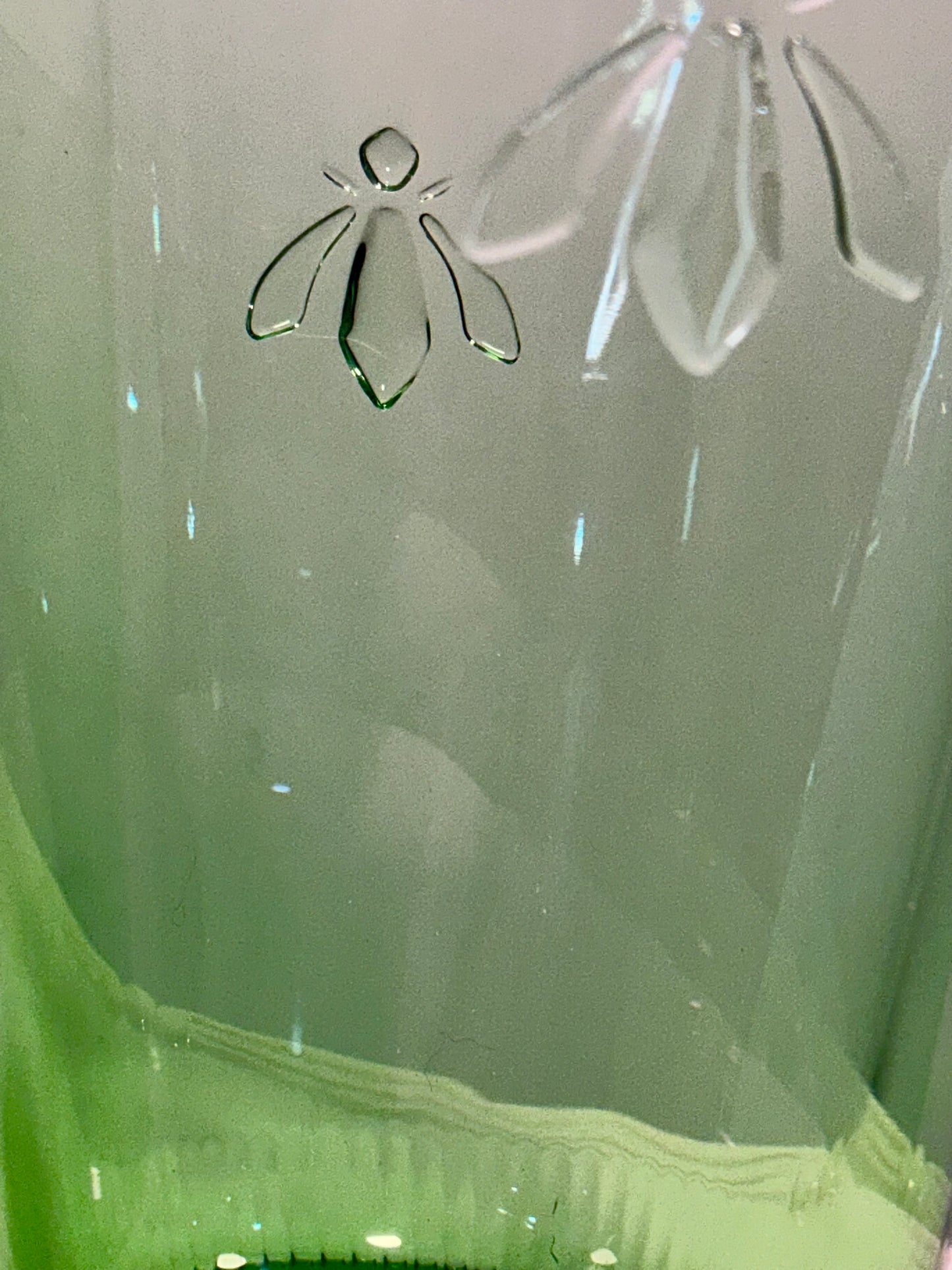 La Rochère Bee collection set of 2 tumblers mint green 5” made in france