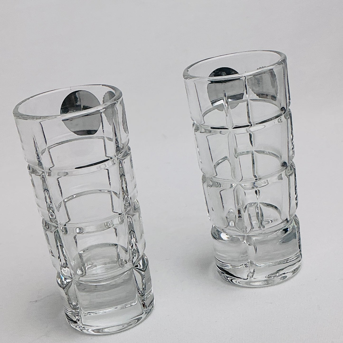 Bohemia set of 2 Ricky/TimeSquare Shot Glasses 3.4oz Made in the Czech Republic
