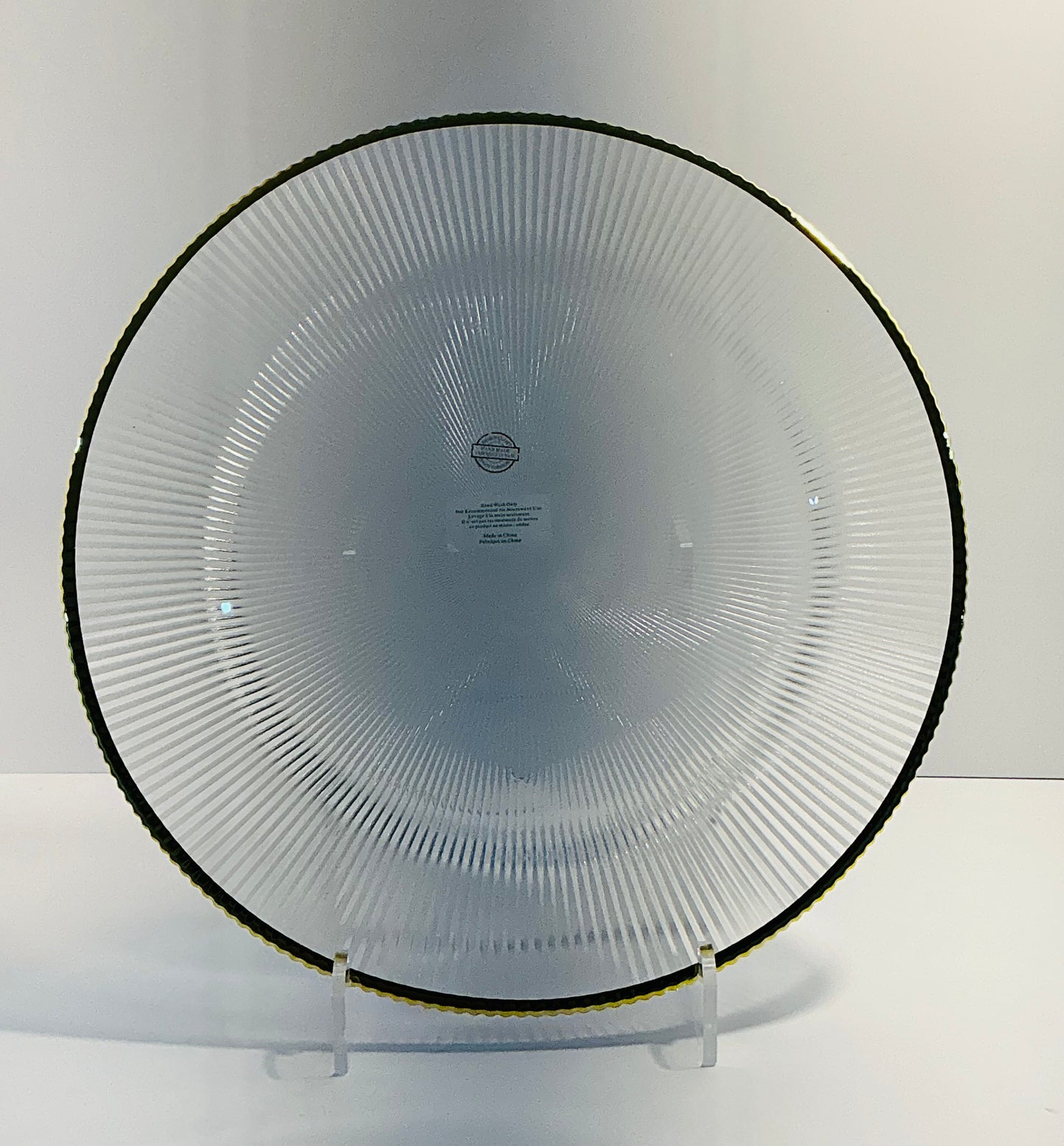 Clear Textured Glass Charger Plate w/ Gold Rim 13” multi use, make a perfect gift