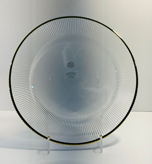 Clear Textured Glass Charger Plate w/ Gold Rim 13” multi use, make a perfect gift