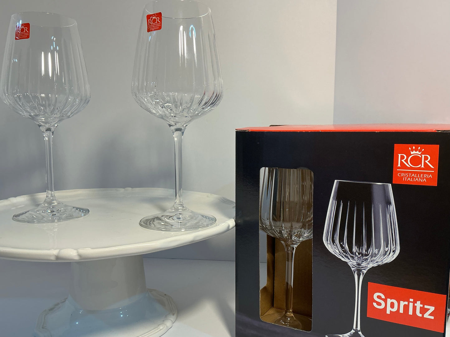 RCR Cristalleria Italian Spritz set of 2 glasses 16.57oz, lead free crystal glasses