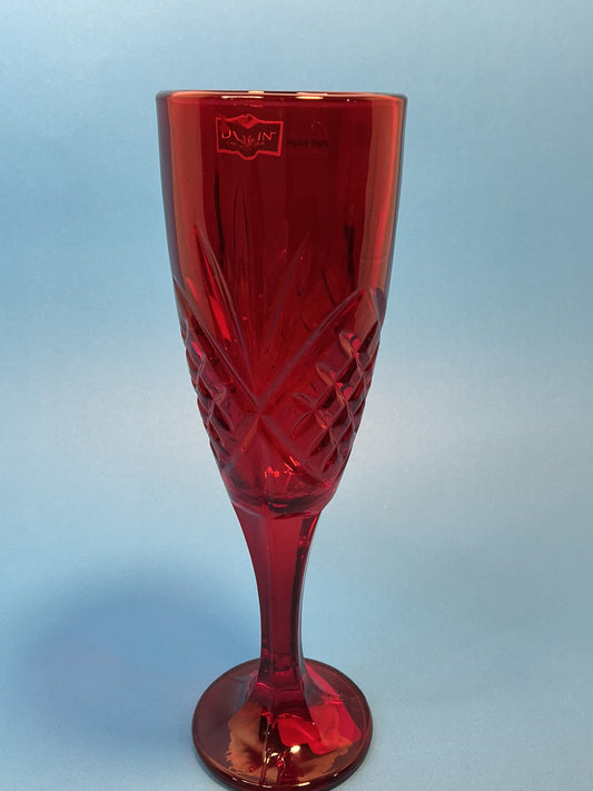 Godinger Dublin flute champagne Red - made from durable lead free crystal 6oz