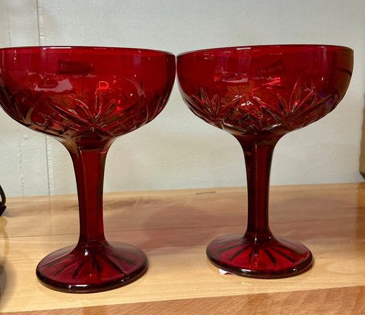 Godinger Dublin Champagne/Dessert glass Ruby Red
