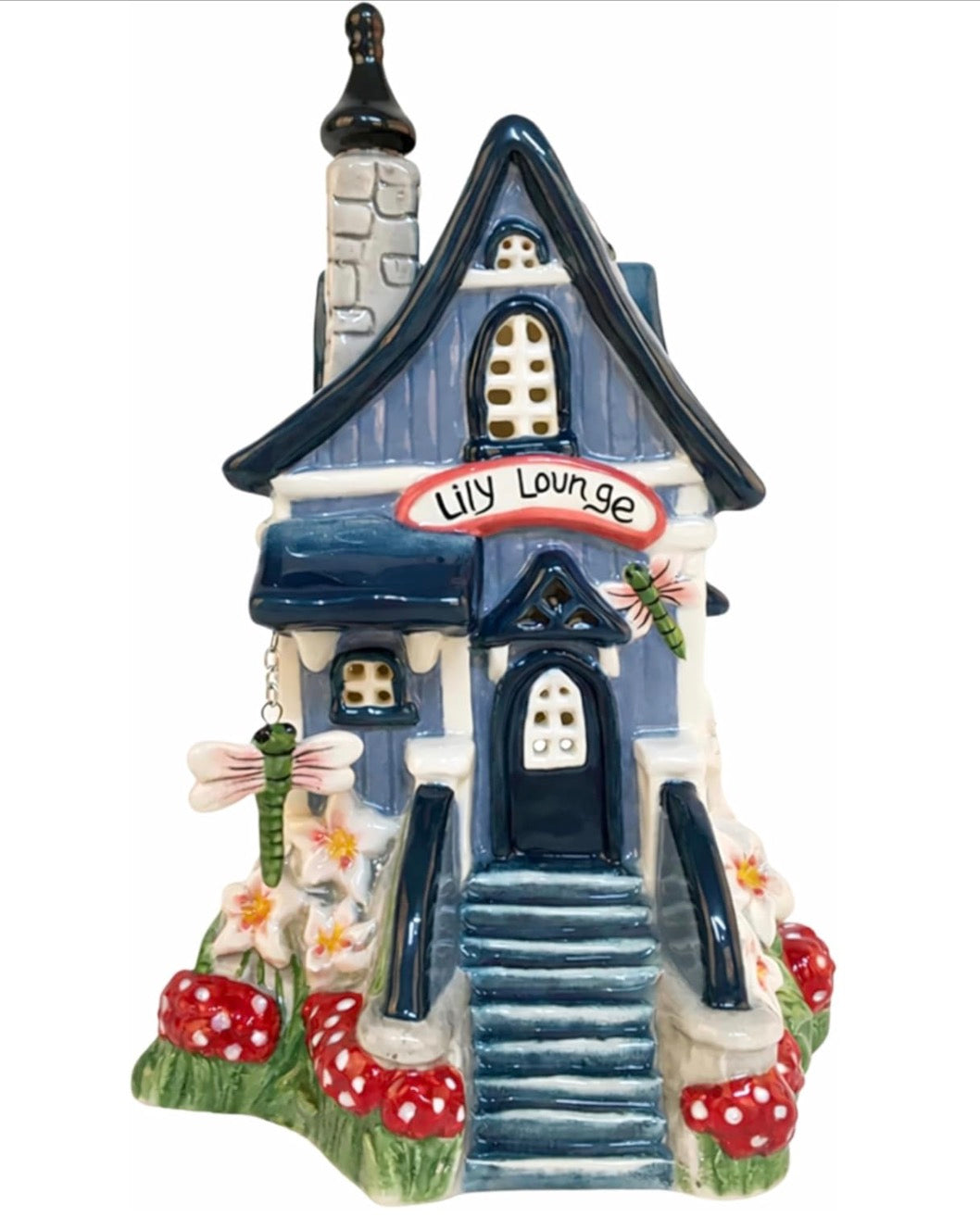 Lily Lounge Blue Sky Clayworks Casa de Velas candle house 8.75”