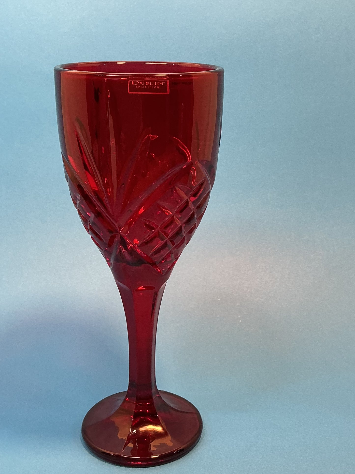 Godinger Dublin Crystal wine goblet set of 2 Ruby Red 10oz