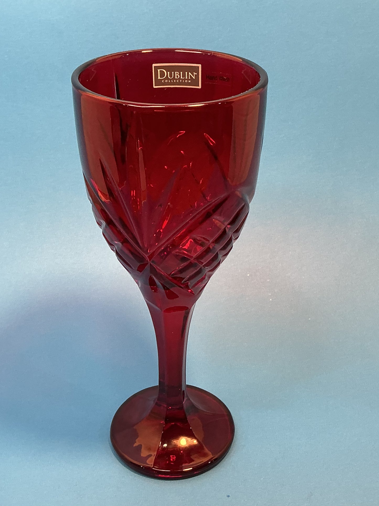 Godinger Dublin Crystal wine goblet set of 2 Ruby Red 10oz