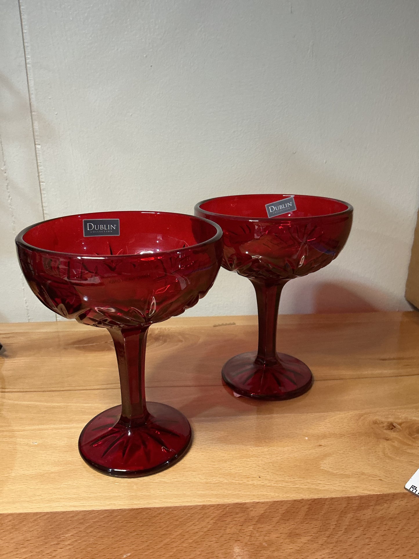 Godinger Dublin Champagne/Dessert glass Ruby Red