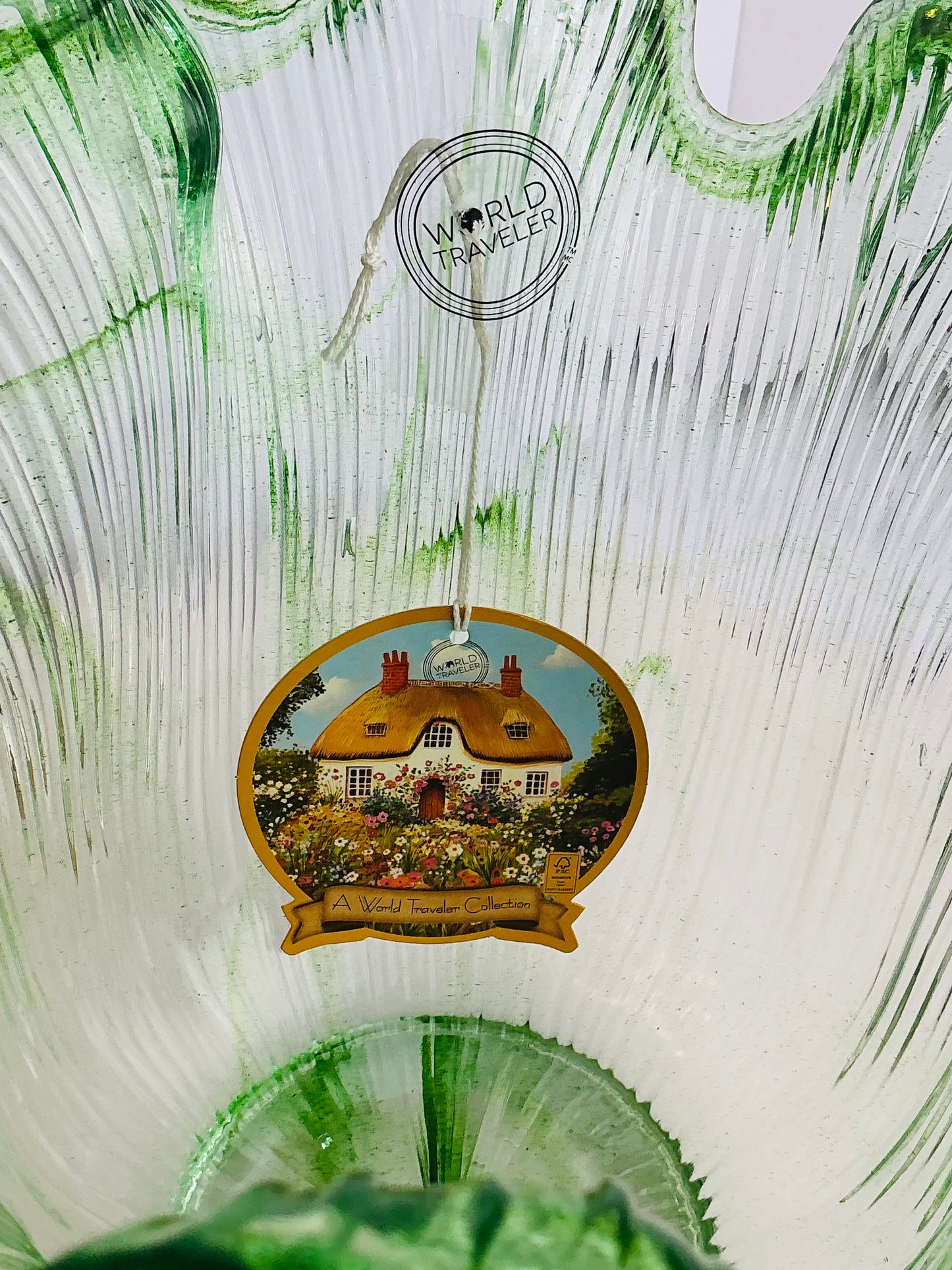 Murano Style Art Glass Green Ruffled Bowl or Tall Vase | World Traveler Collection | Made in Italy