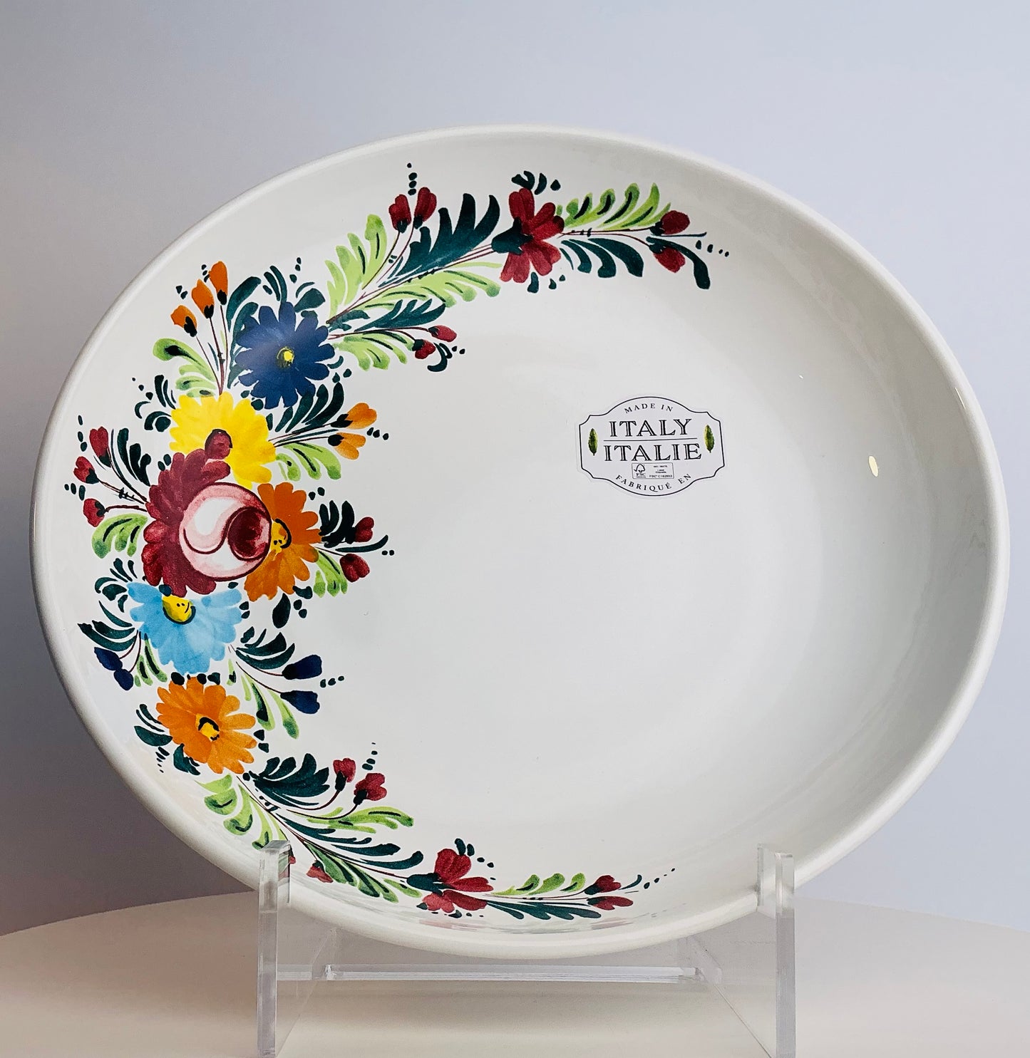 Nova Deruta Italian Hand Painted Ceramic Serving Bowl 12" – 3 Patterns – Made in Italy