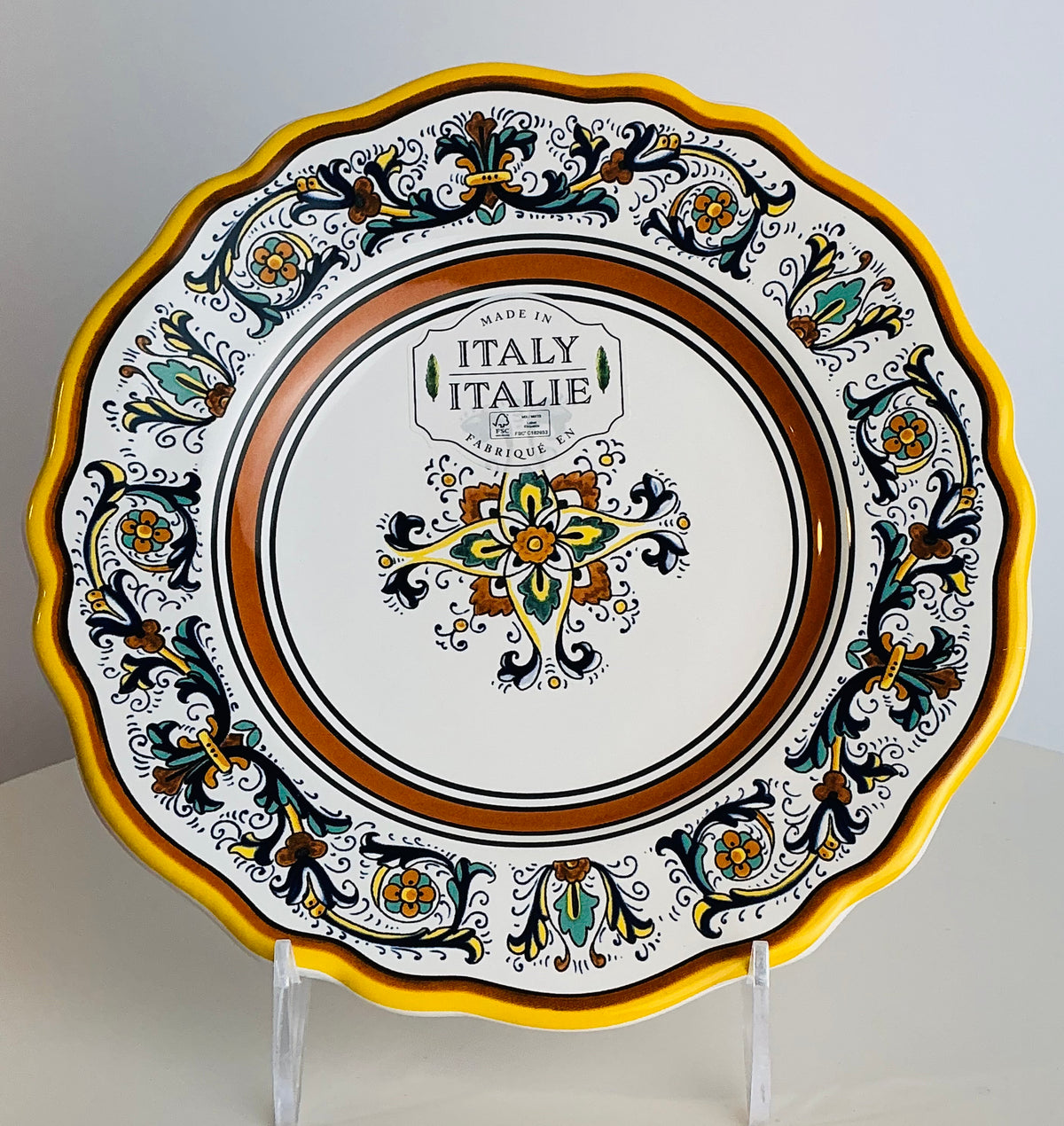 Nova Deruta Renaissance Scroll Italian Majolica Tableware – Made in Italy