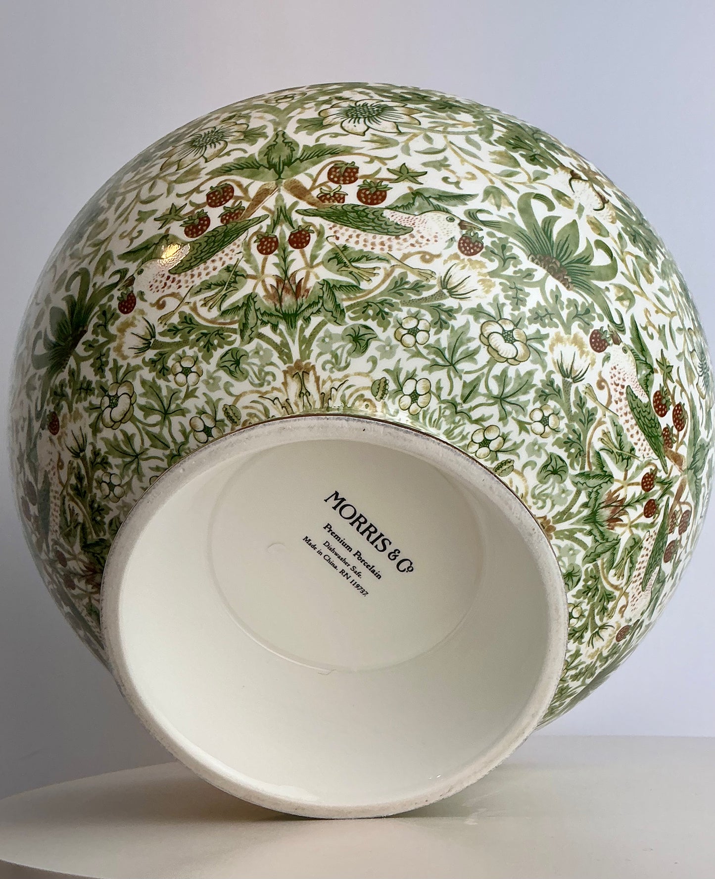 Morris & Co Strawberry Thief Sage Green Tableware – Willow Bough Collection