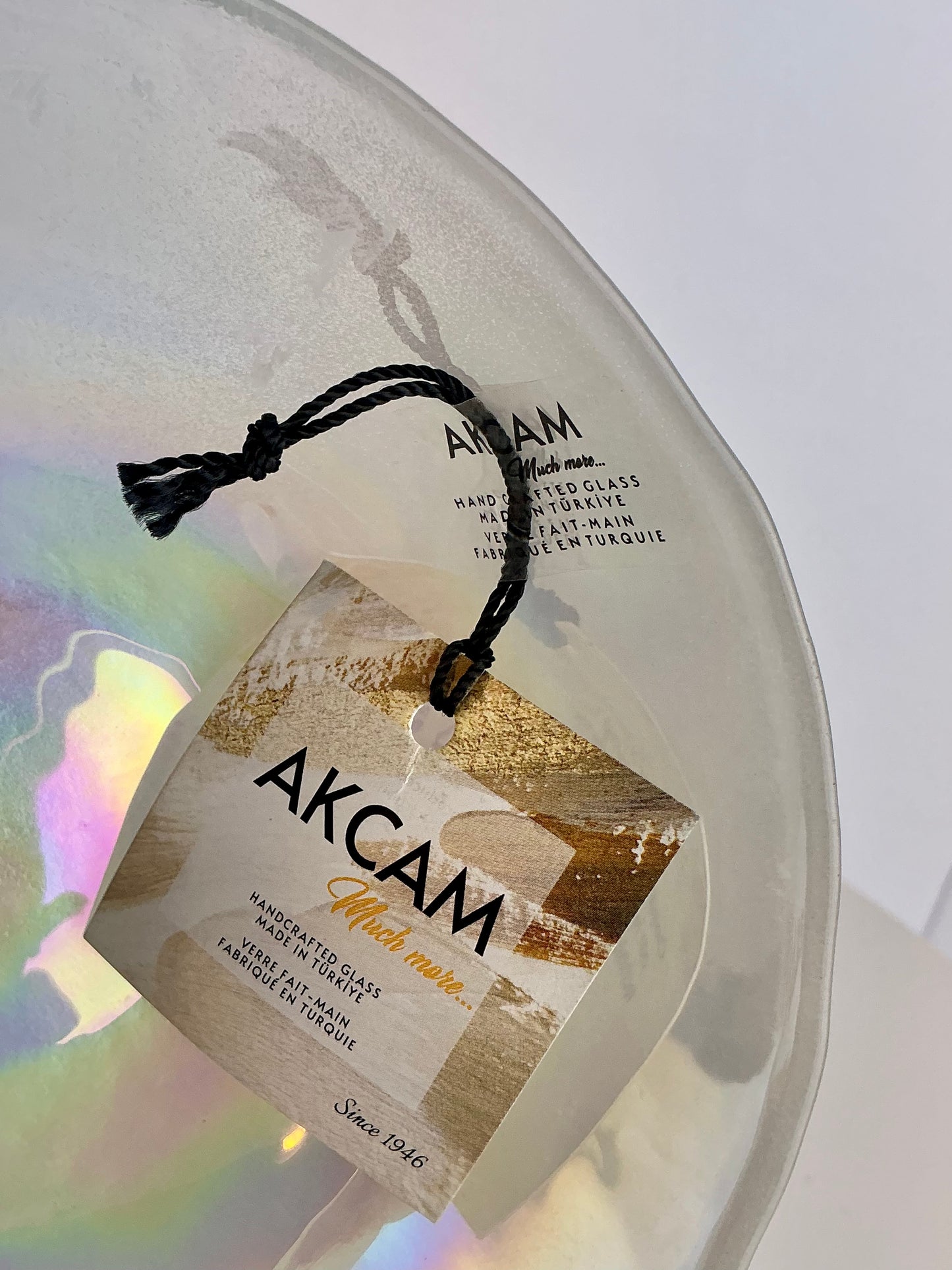 Akcam Iridescent Handcrafted Glass Bowl 6"