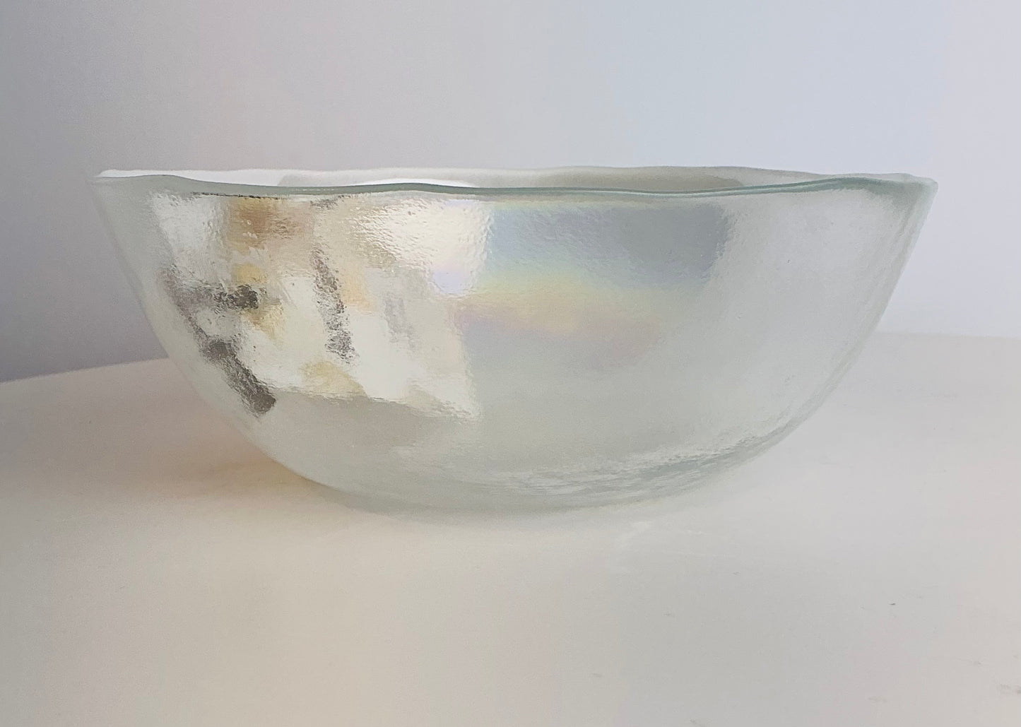 Akcam Iridescent Handcrafted Glass Bowl 6"