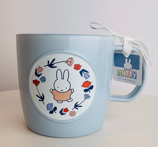 Miffy by Magenta Ceramic Mug 4" – Powder Blue Floral Wreath