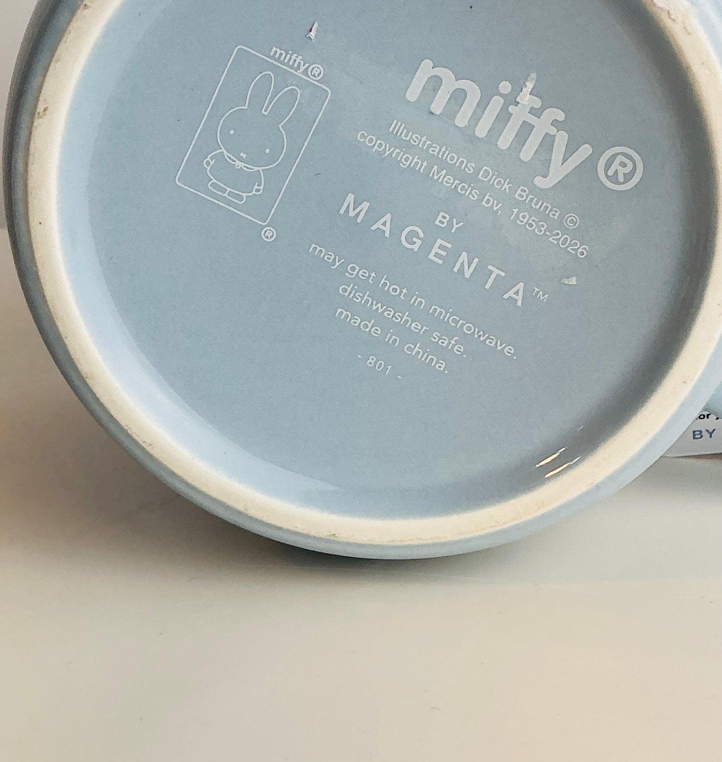 Miffy by Magenta Ceramic Mug 4" – Powder Blue Floral Wreath