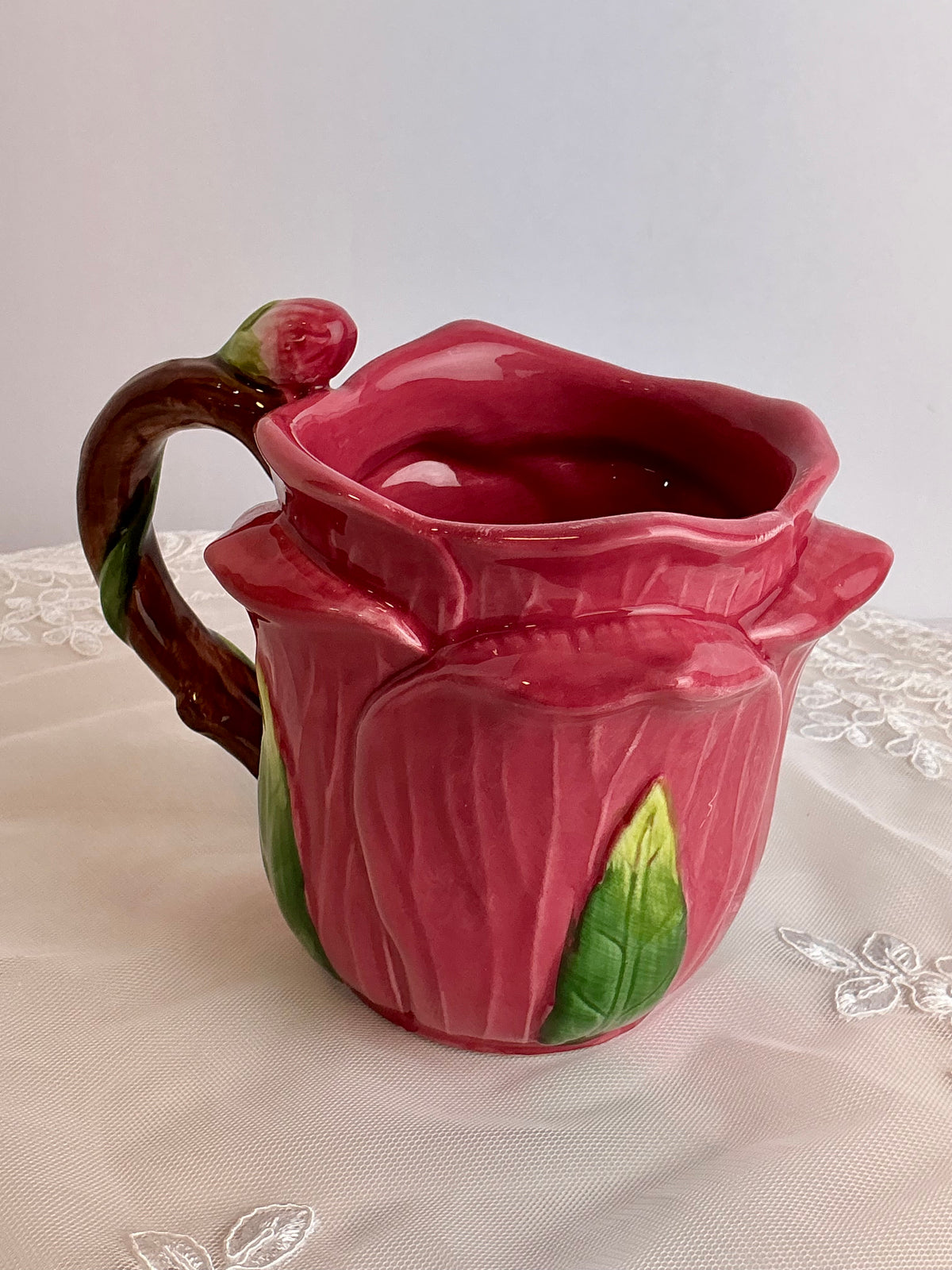 CornerRuby Garden Collection Handcrafted Flower Mug & Teacup Set