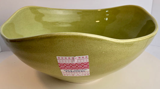 FAFOR Stoneware Portugal Organic Shaped Serving Bowl – Olive Green