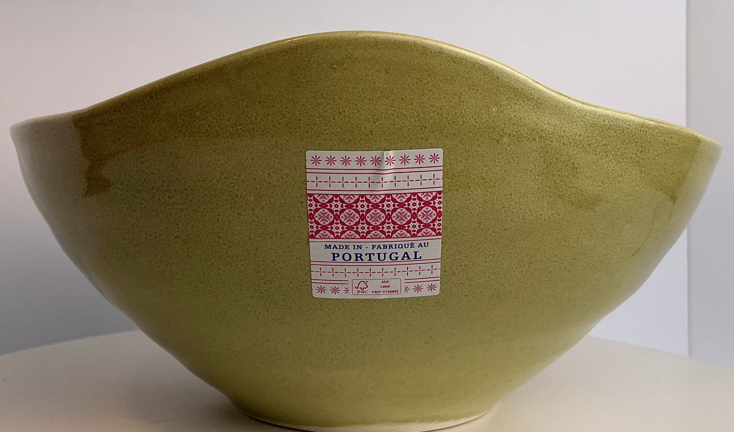 FAFOR Stoneware Portugal Organic Shaped Serving Bowl – Olive Green