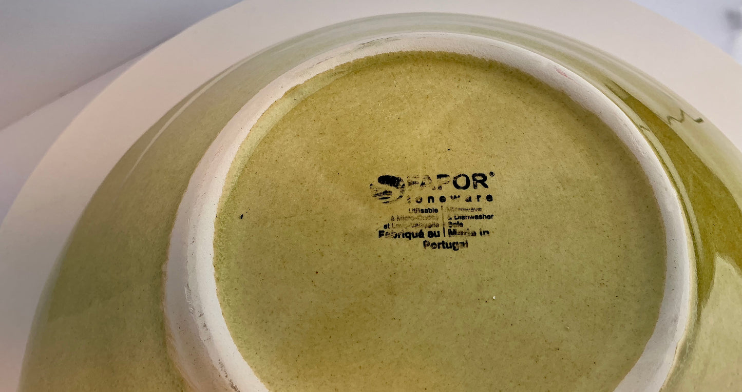 FAFOR Stoneware Portugal Organic Shaped Serving Bowl – Olive Green