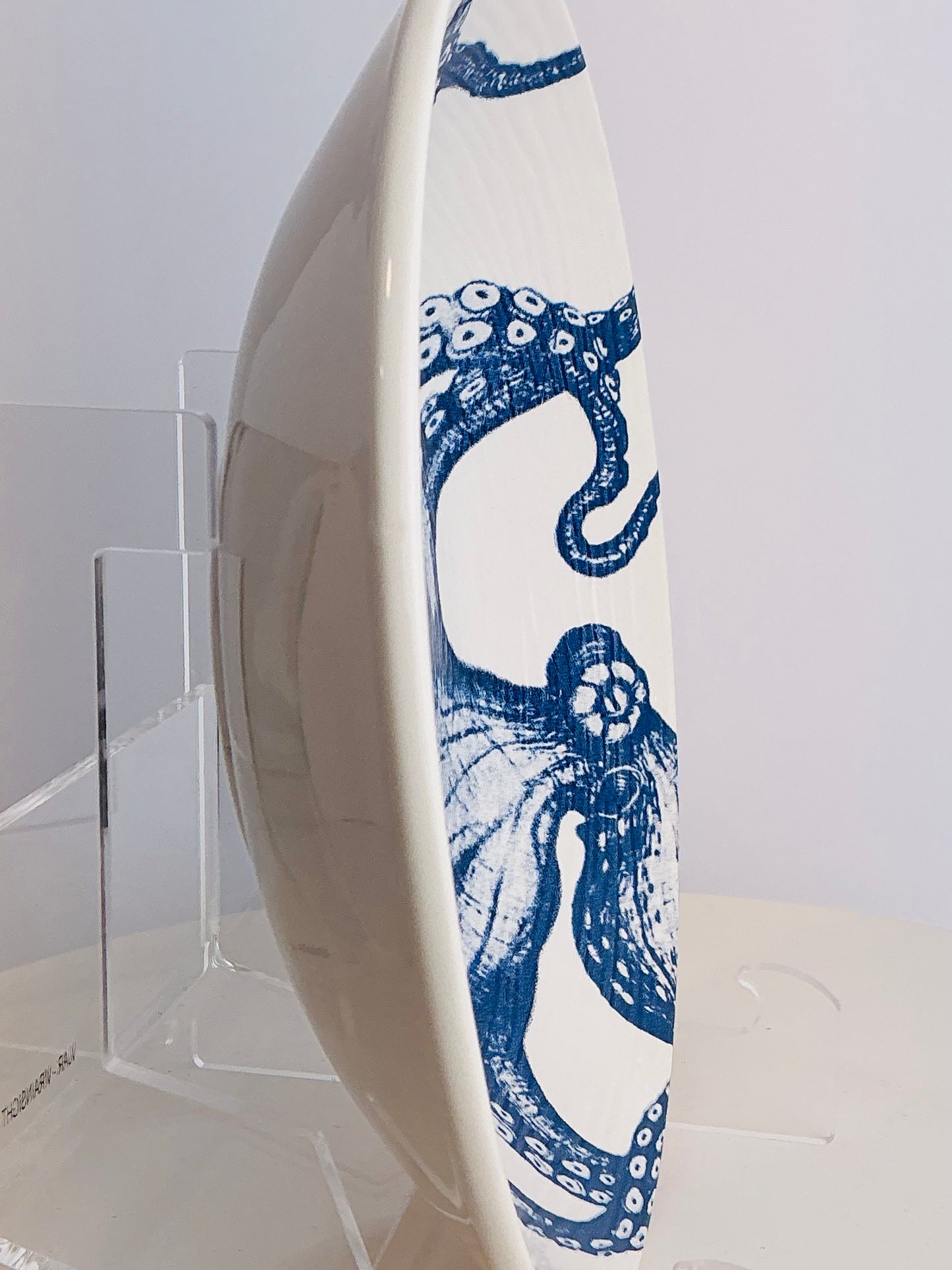 Ceramiche Italia Octopus Dinner Plate & Pasta Bowl – Blue White Italian Handcrafted Coastal