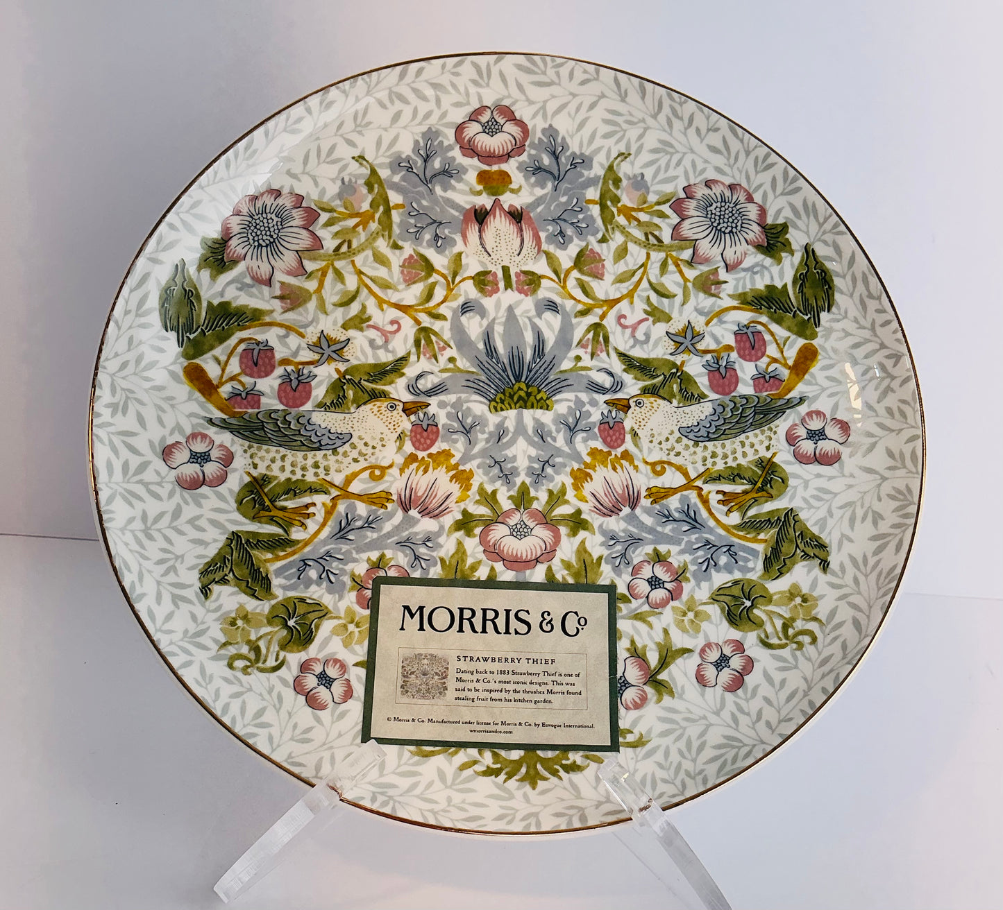 Morris & Co. Strawberry Thief Premium Porcelain Plate 8.5"