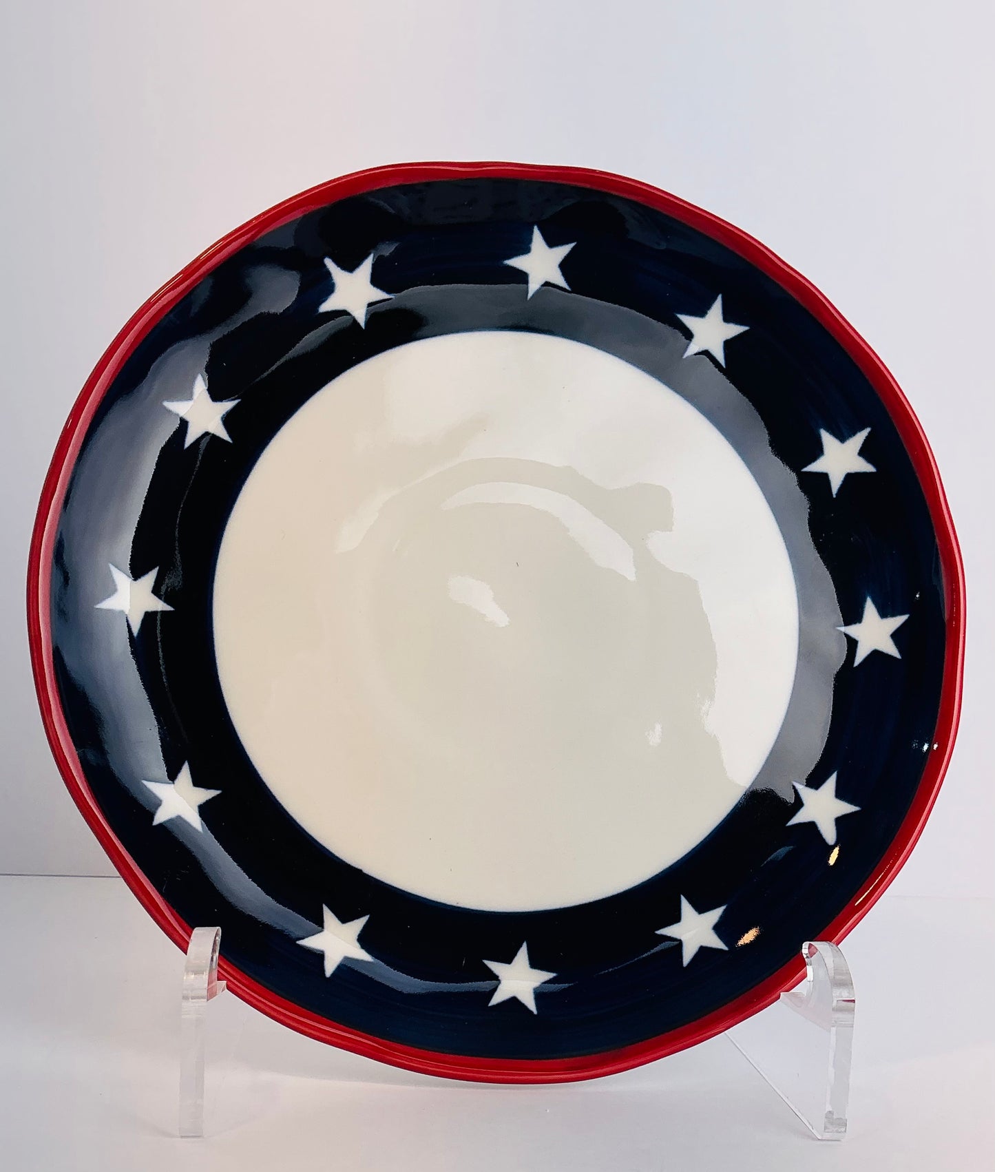 Yedi Houseware Americana Stars Ceramic Dinnerware – Plate & Bowl Collection