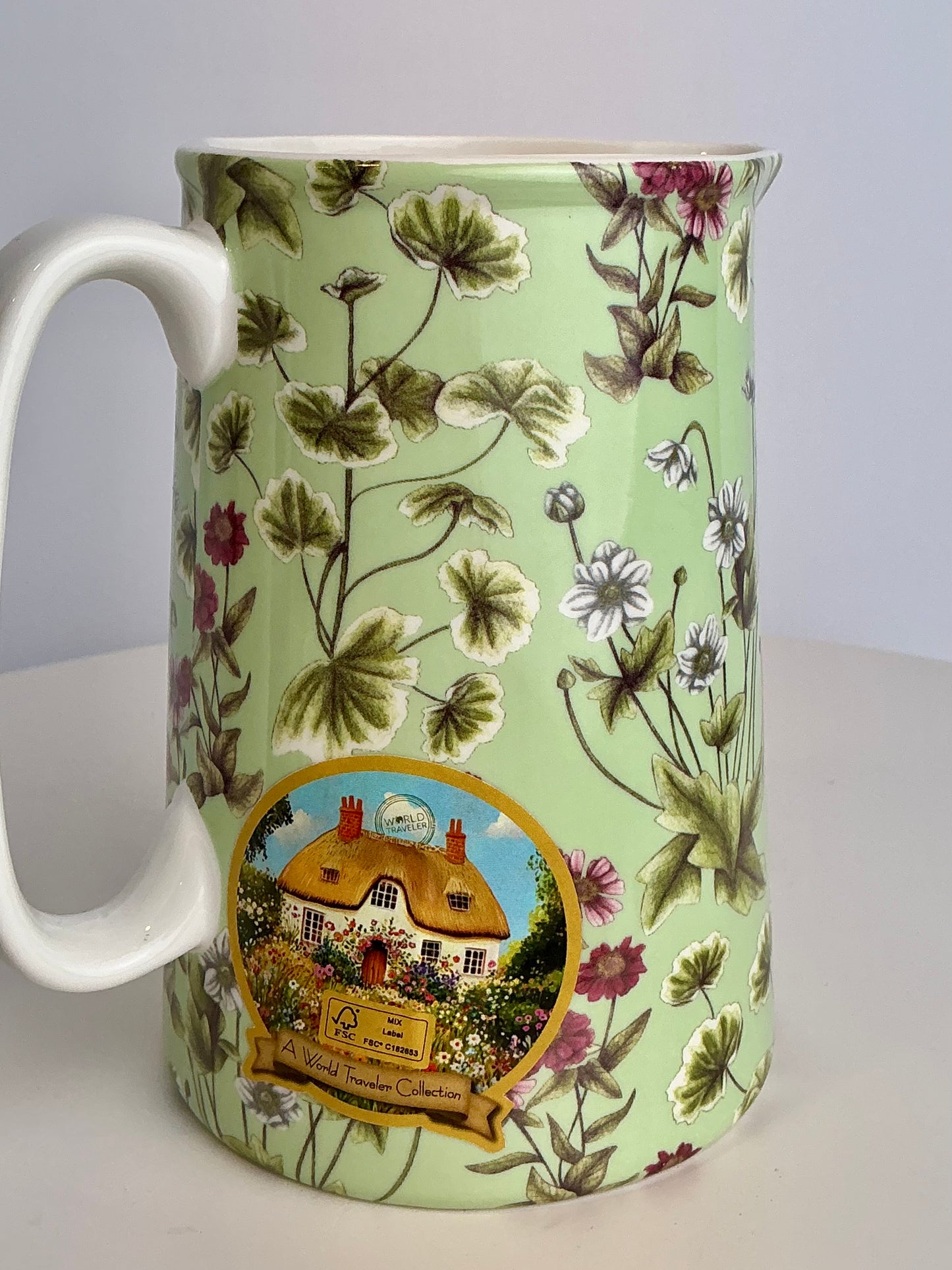 Shannonbridge Ireland World Traveler Botanical Wildflower Ceramic Pitcher & Mug Collection
