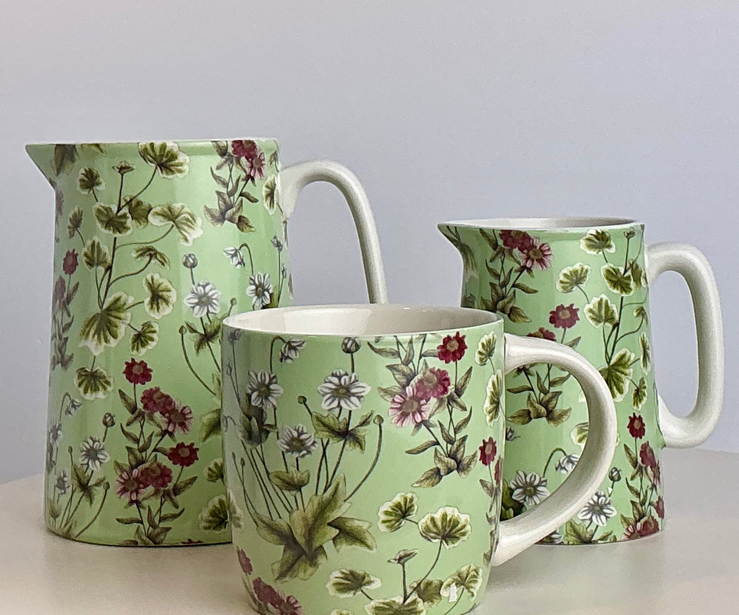 Shannonbridge Ireland World Traveler Botanical Wildflower Ceramic Pitcher & Mug Collection