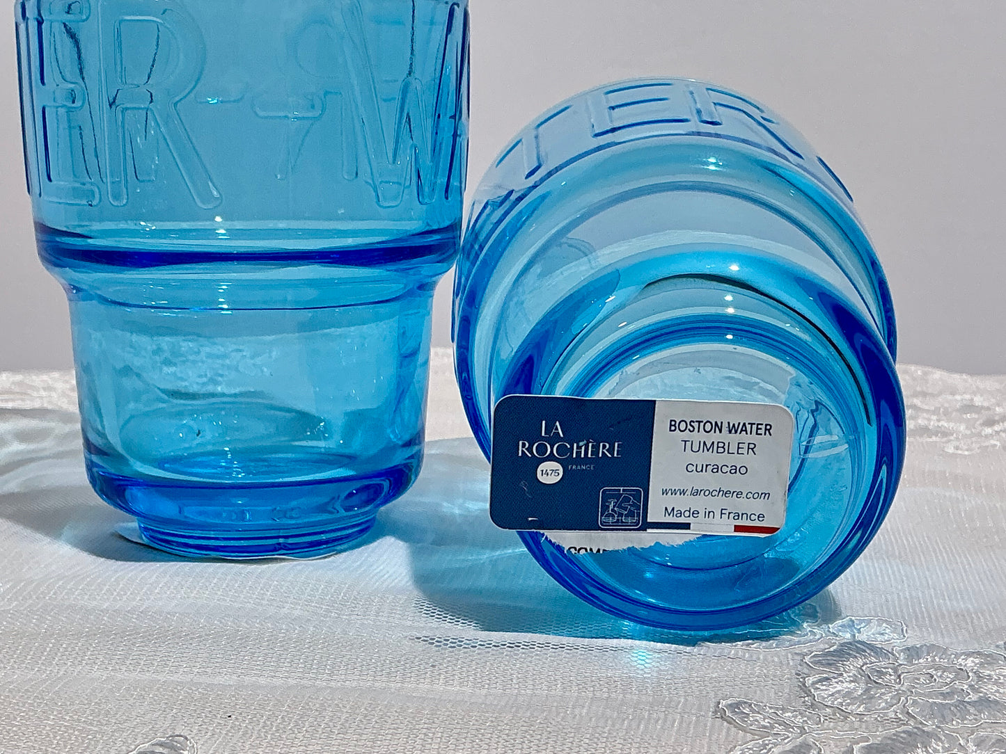 La Rochère Boston Water Tumbler – Set of 2 | Made in France | Blue, Curacao or Kiwi