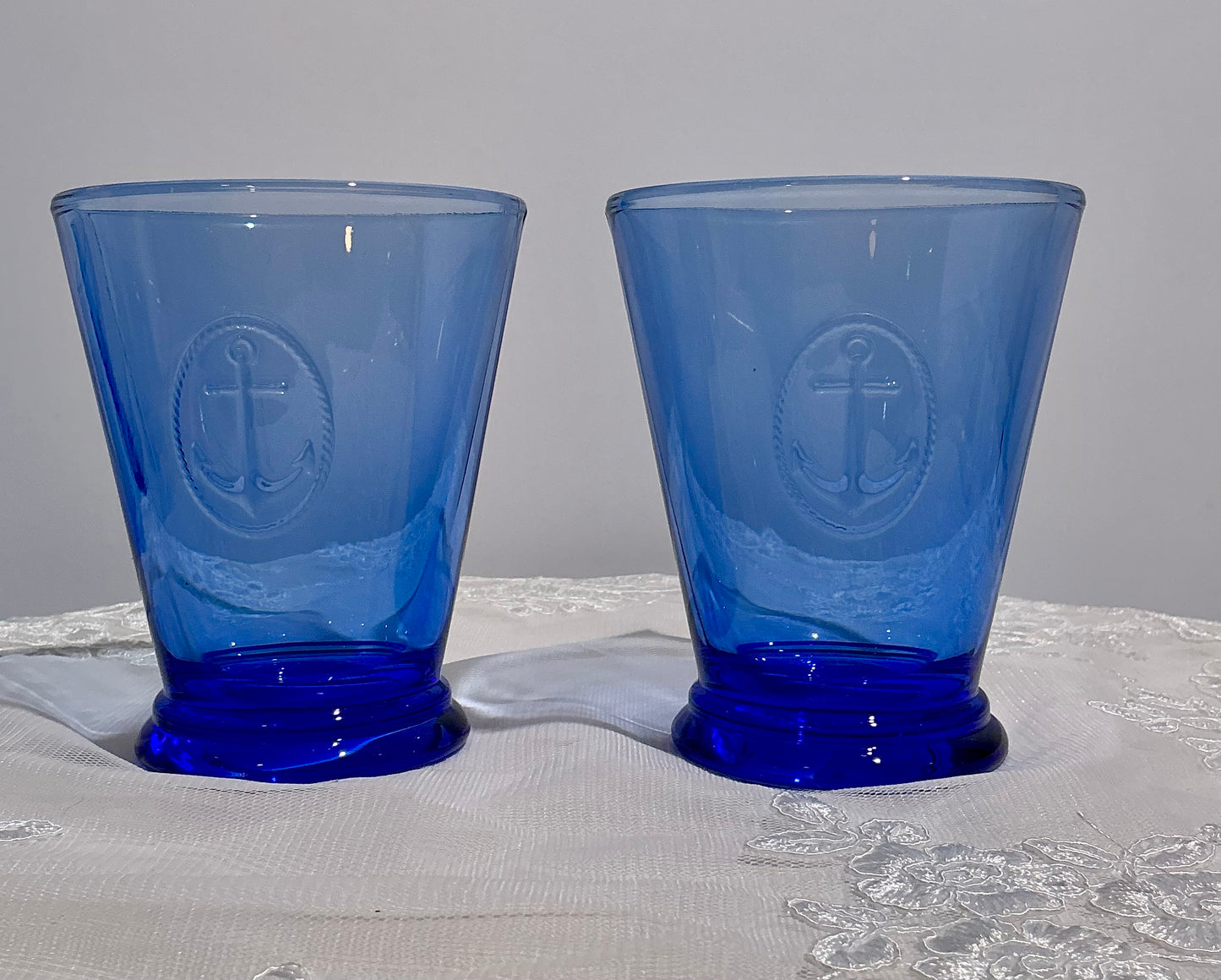 La Rochère Anchor Icon Glassware – Set of 2 | Tumbler or Wine Glass | Made in France