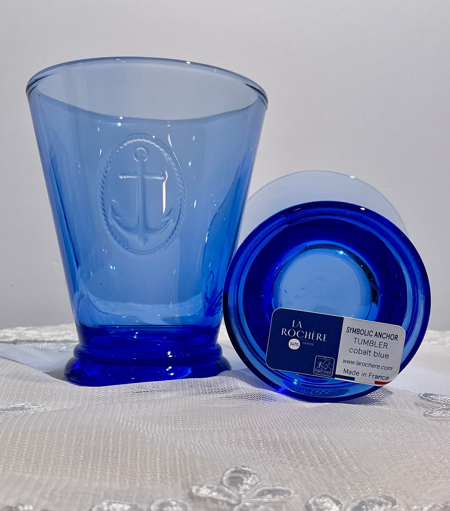La Rochère Anchor Icon Glassware – Set of 2 | Tumbler or Wine Glass | Made in France