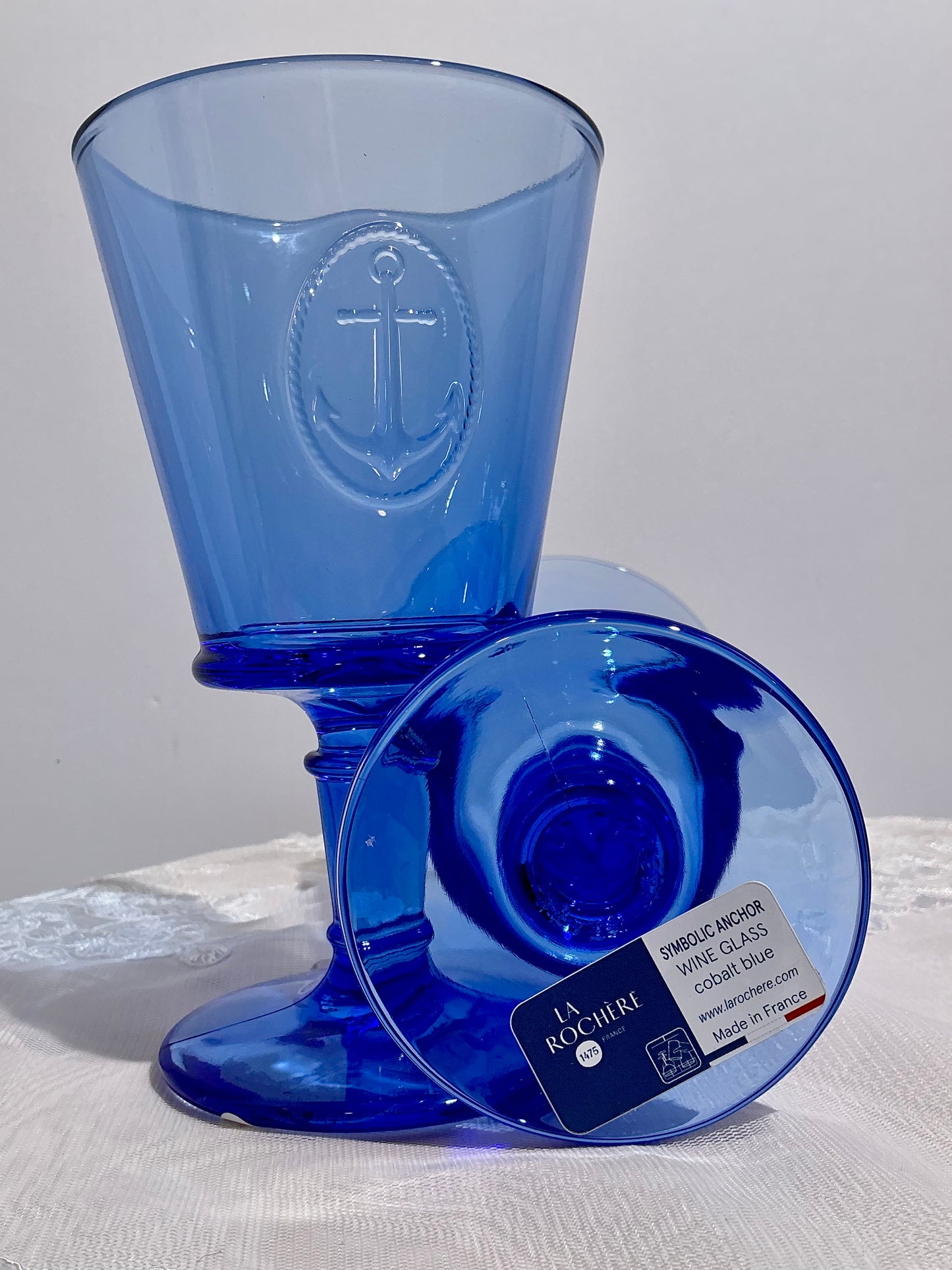 La Rochère Anchor Icon Glassware – Set of 2 | Tumbler or Wine Glass | Made in France