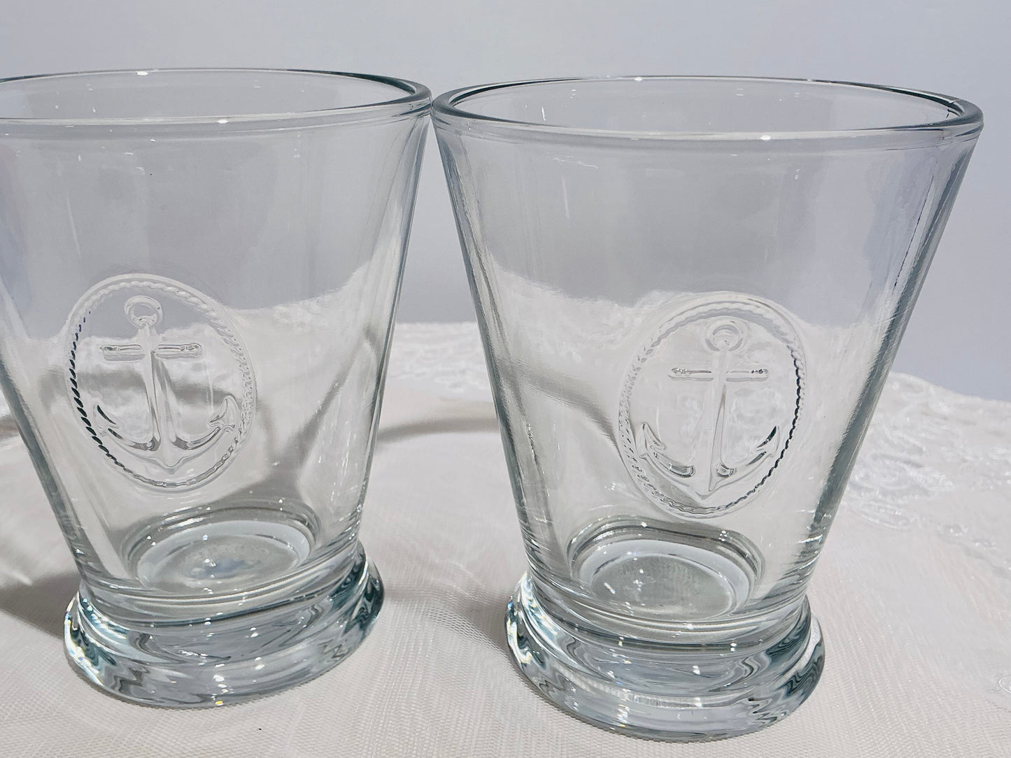 La Rochère Anchor Icon Glassware – Set of 2 | Tumbler or Wine Glass | Made in France