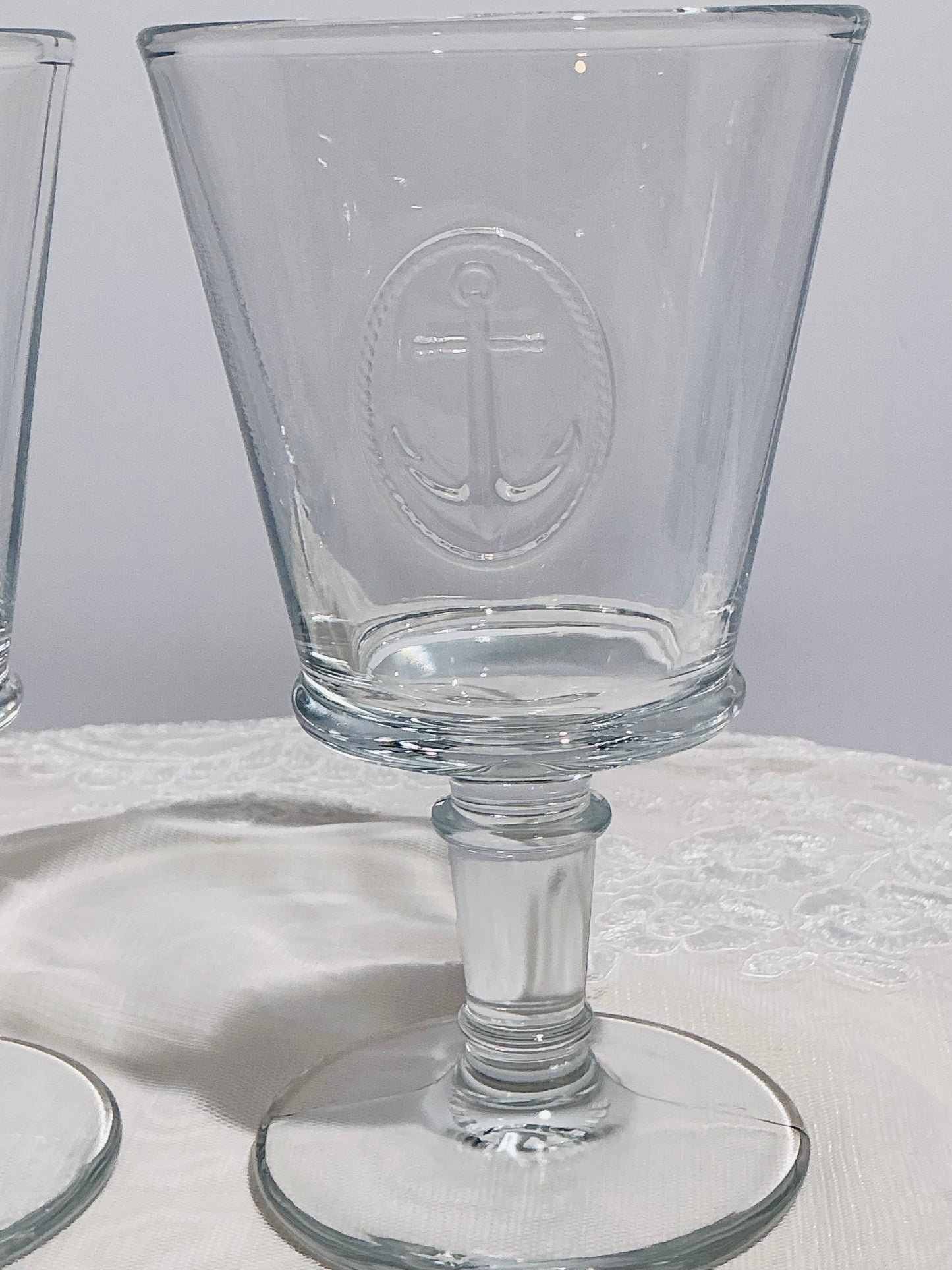 La Rochère Anchor Icon Glassware – Set of 2 | Tumbler or Wine Glass | Made in France