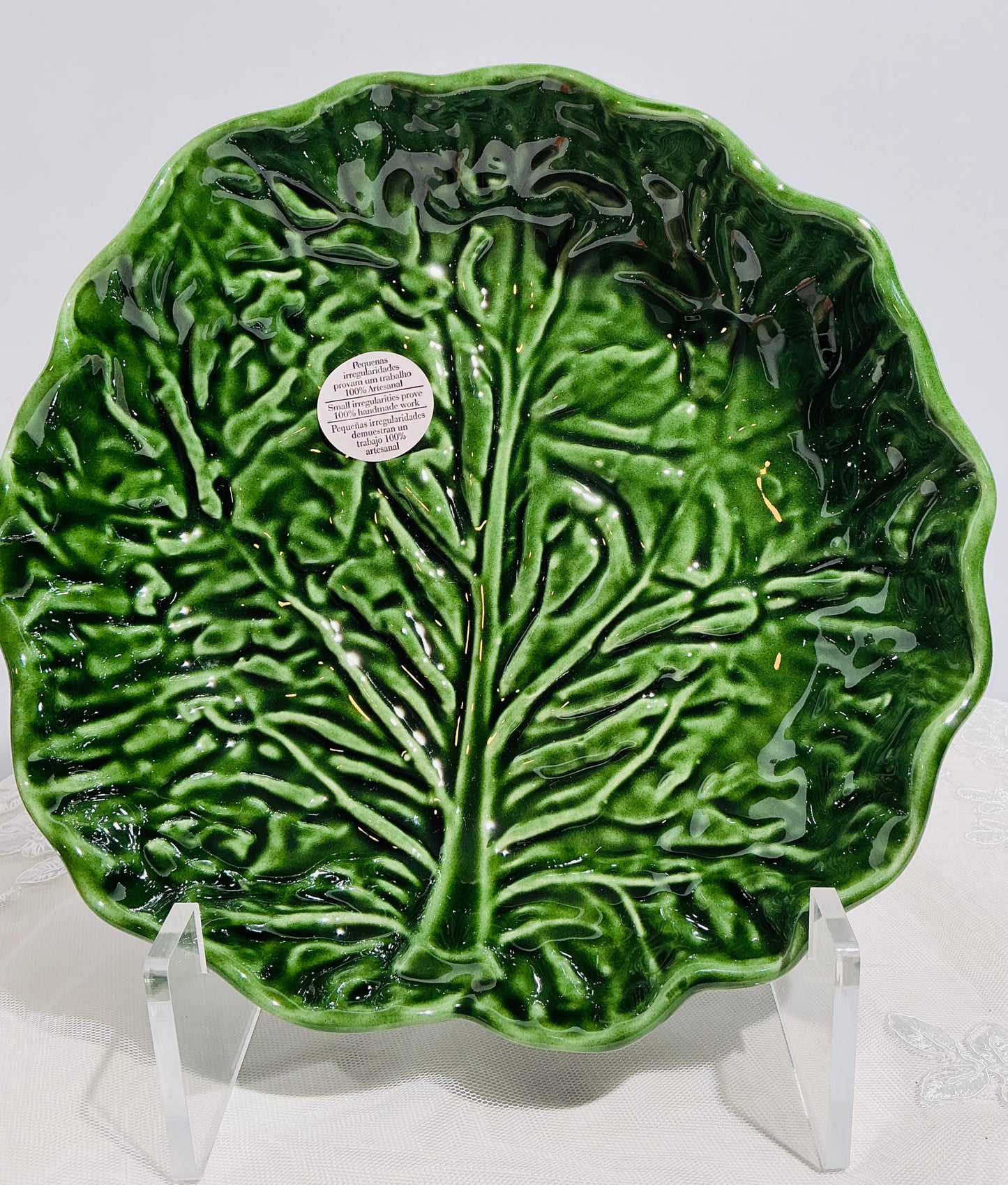 Mateus Belo Portugal Handcrafted Cabbage Leaf Ceramic Plates or Dish | 8" x 2", 9" & 12"