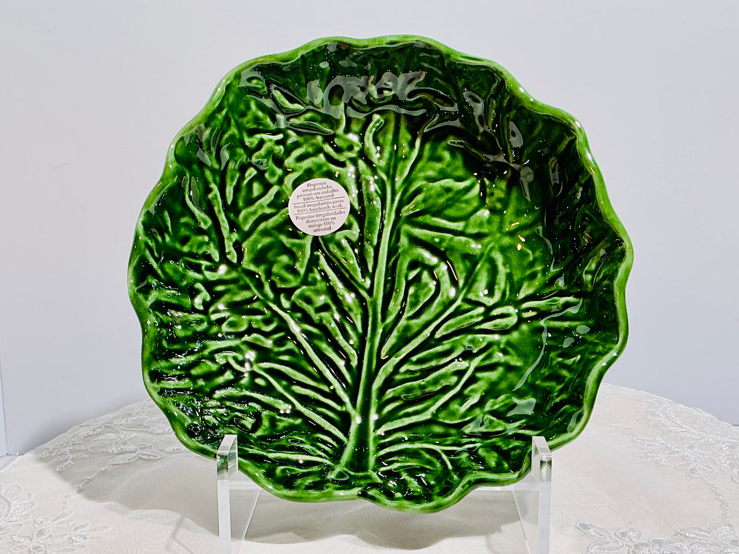 Mateus Belo Portugal Handcrafted Cabbage Leaf Ceramic Plates or Dish | 8" x 2", 9" & 12"