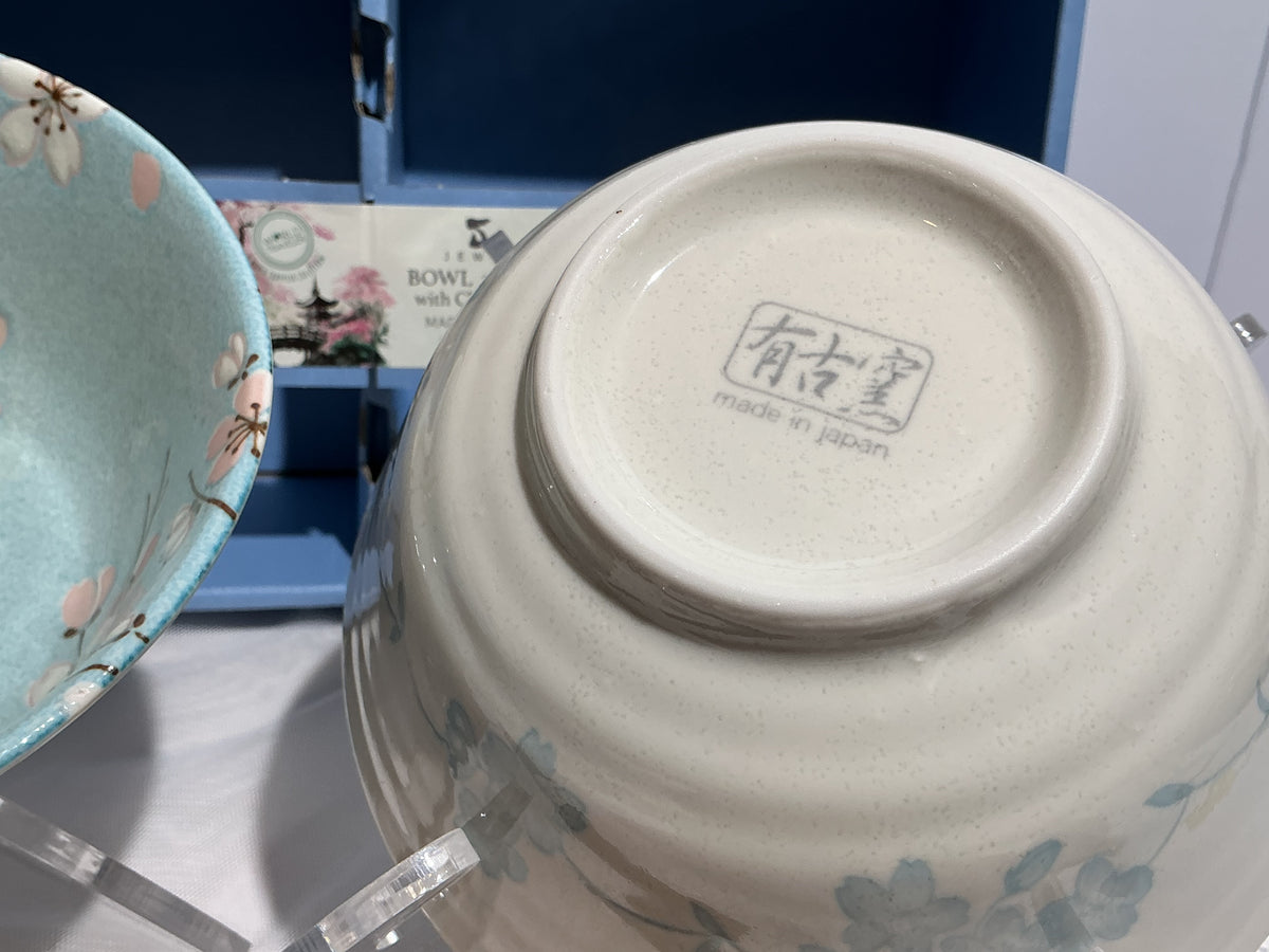 Jewel Japanese Ceramic Rice Bowl with Chopsticks | 6" | Made in Japan