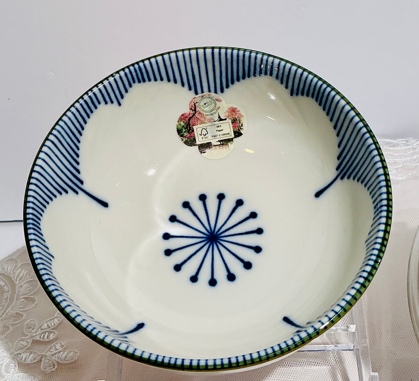 Jewel Hana-an Scalloped Sakura Ceramic Bowl Set of 2 | 5" | Made in Japan